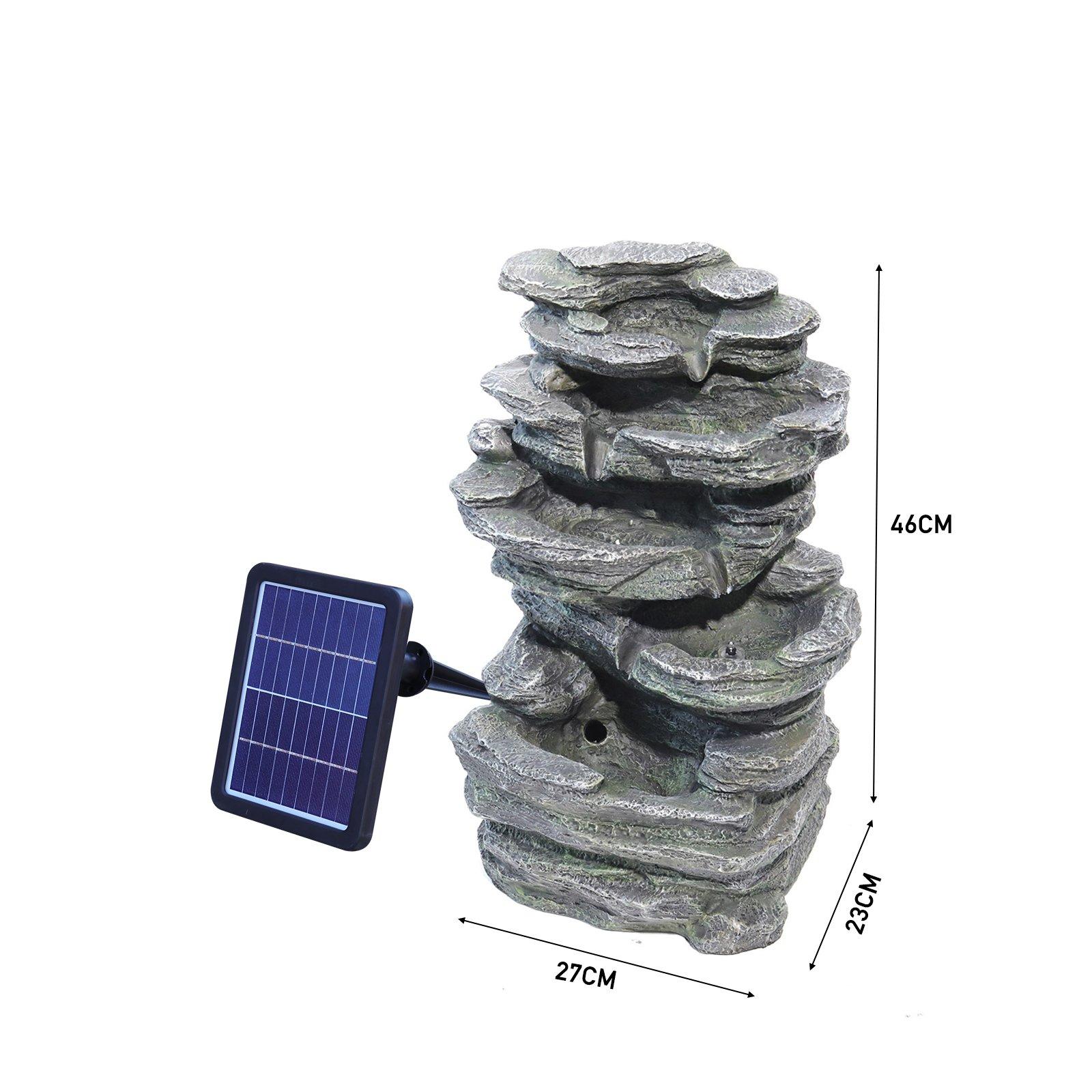 Grey - Breeins - Garden Outdoor LED Fountain Rockery Decor - 7