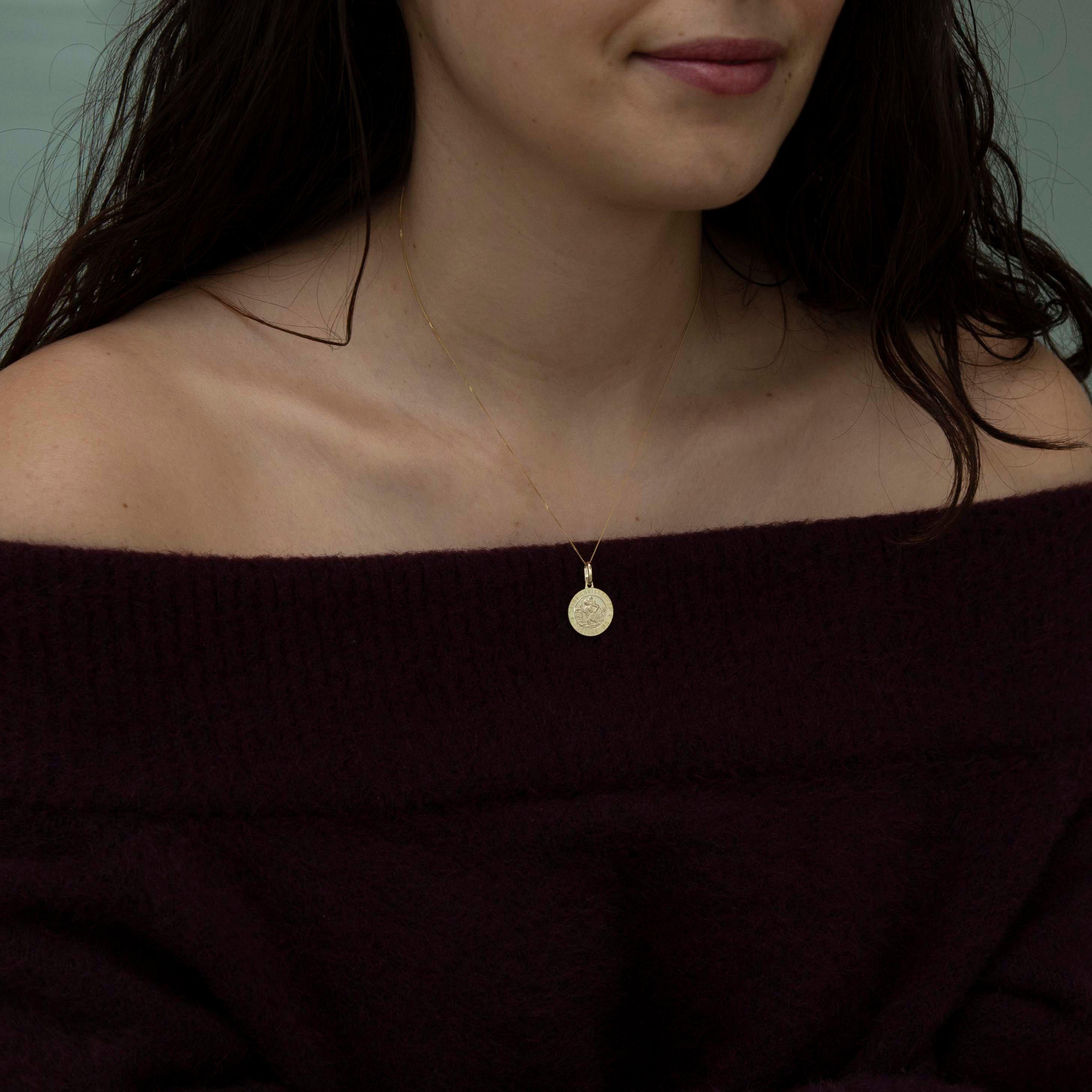 Yellow Gold - Be You - 9ct Gold St Christopher Satin Necklace - 2