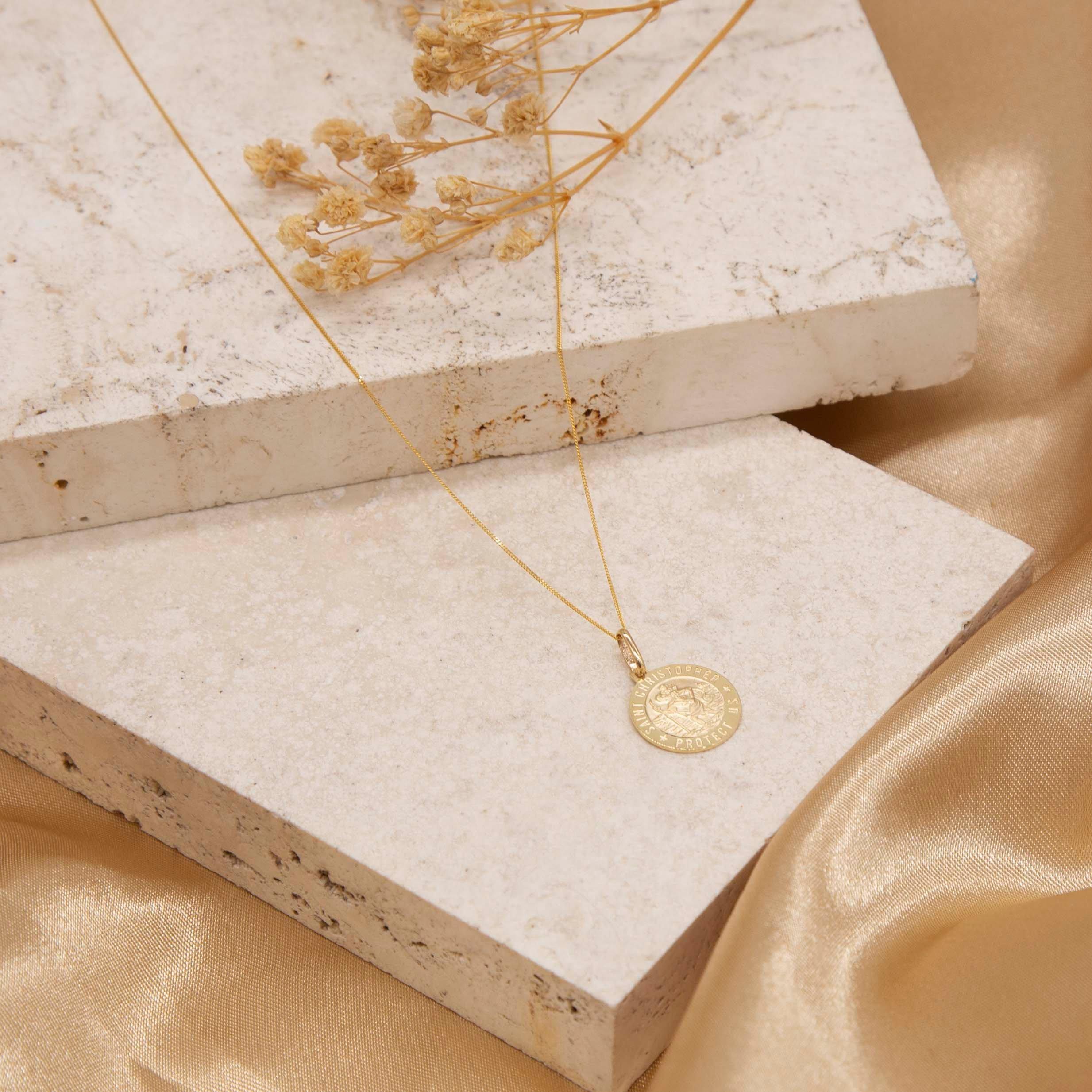 Yellow Gold - Be You - 9ct Gold St Christopher Satin Necklace - 3