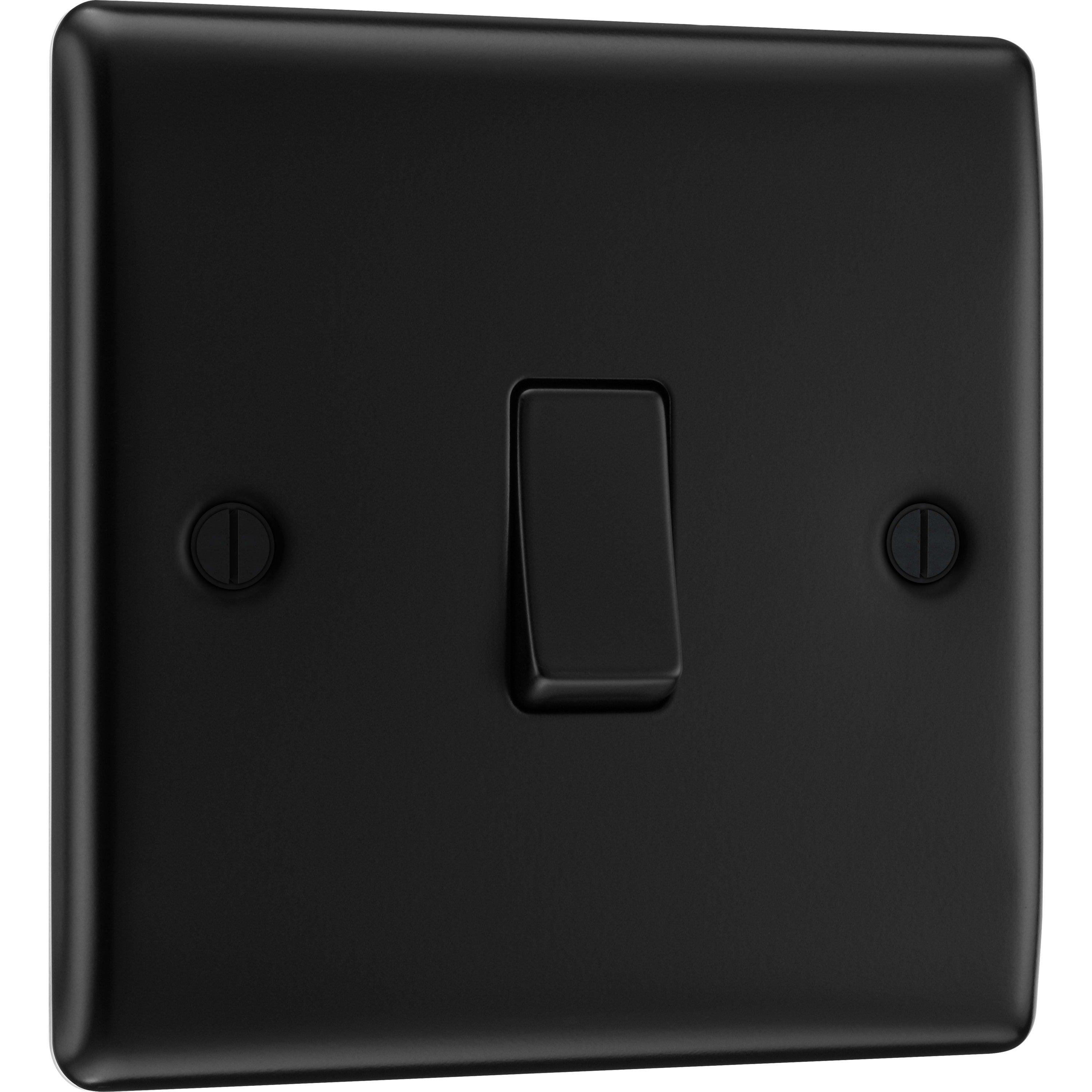 Matt Black - BG - BG Nexus Metal Single Light Switch Matt Black - 1