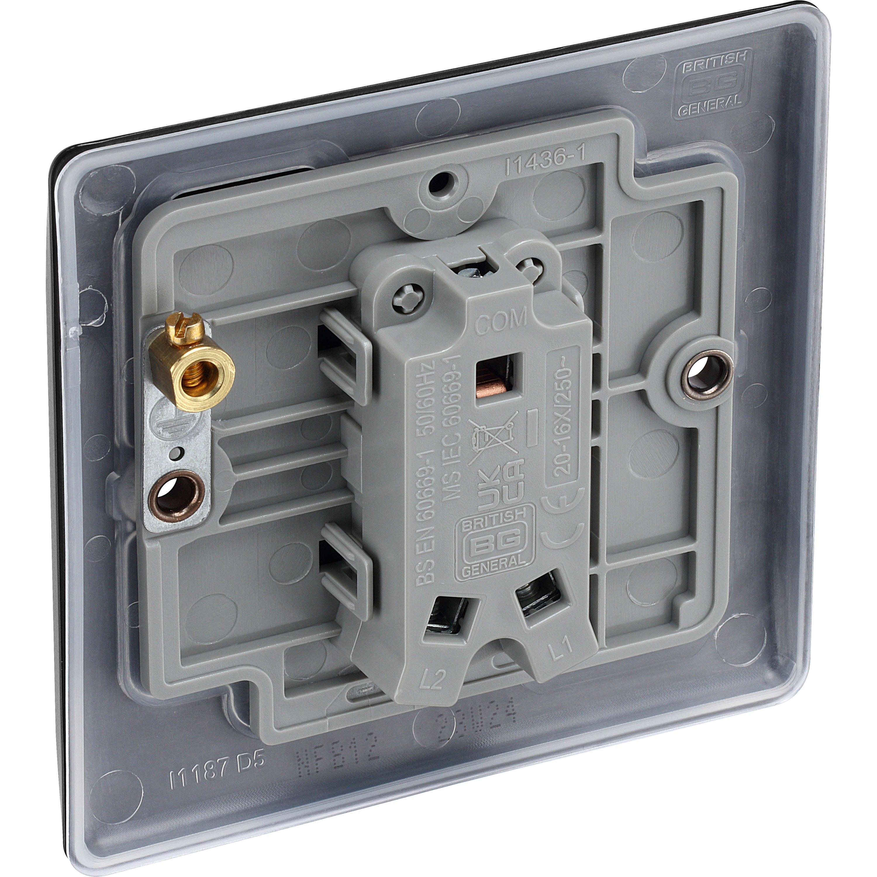 Matt Black - BG - BG Nexus Metal Single Light Switch Matt Black - 3