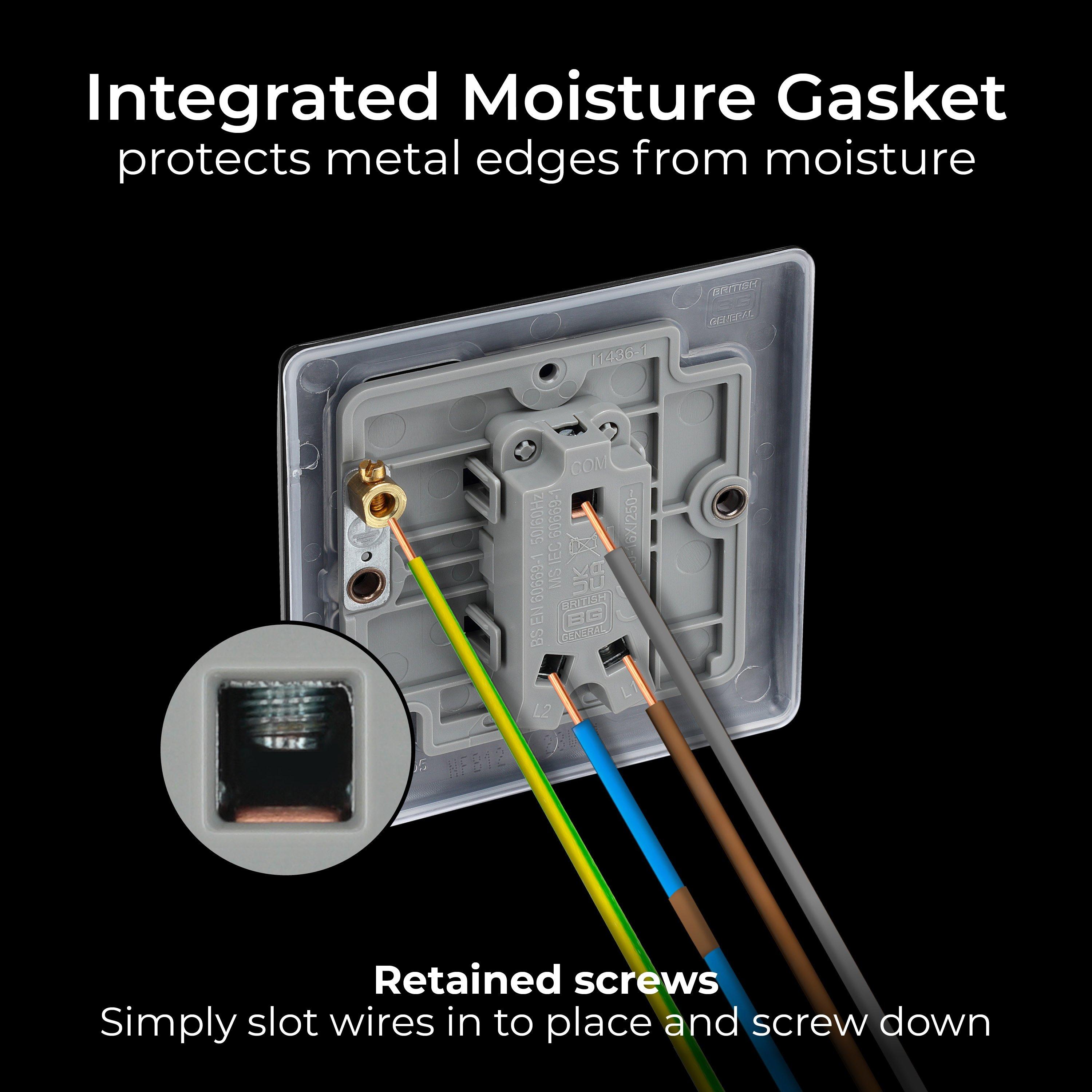 Matt Black - BG - BG Nexus Metal Single Light Switch Matt Black - 7