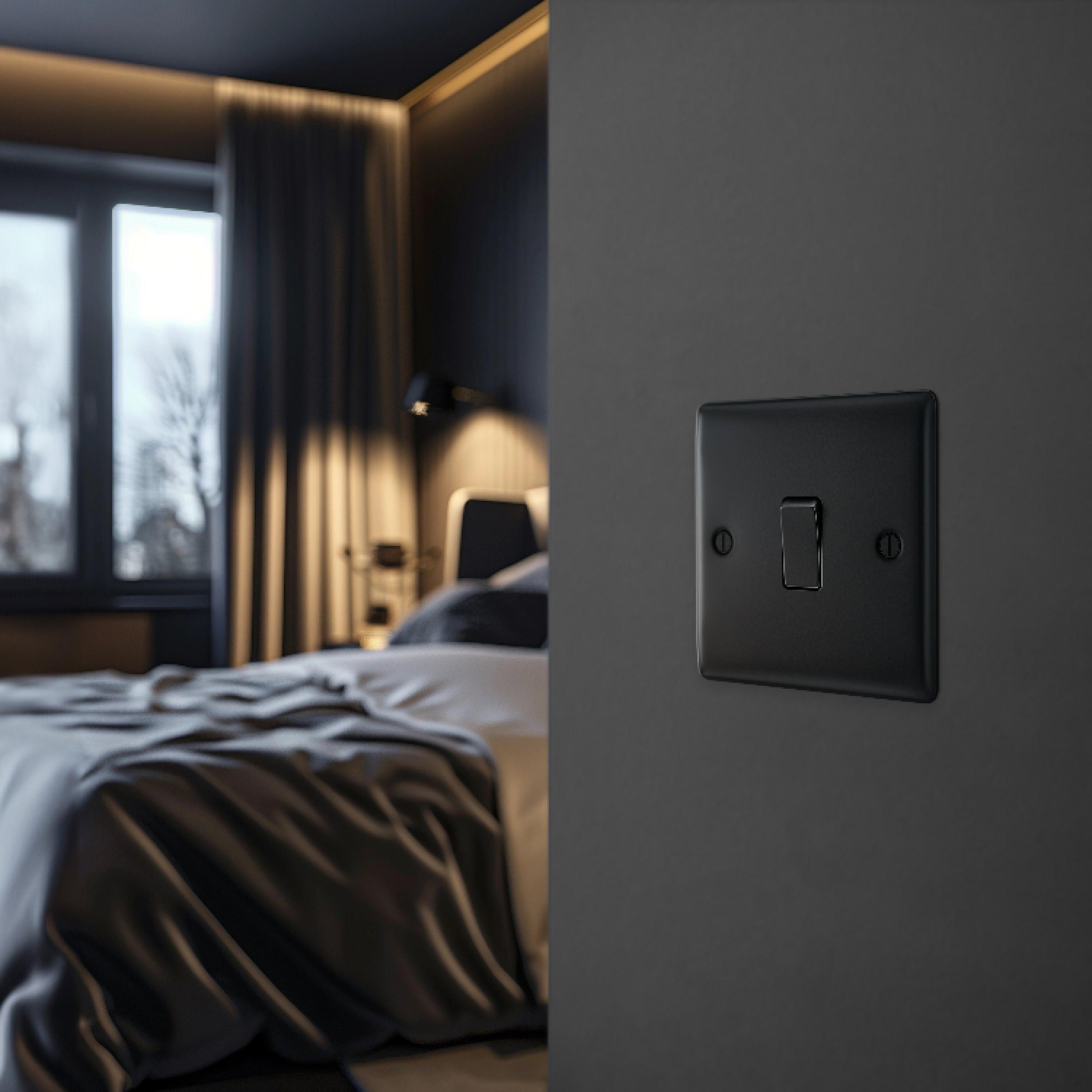 Matt Black - BG - BG Nexus Metal Single Light Switch Matt Black - 8