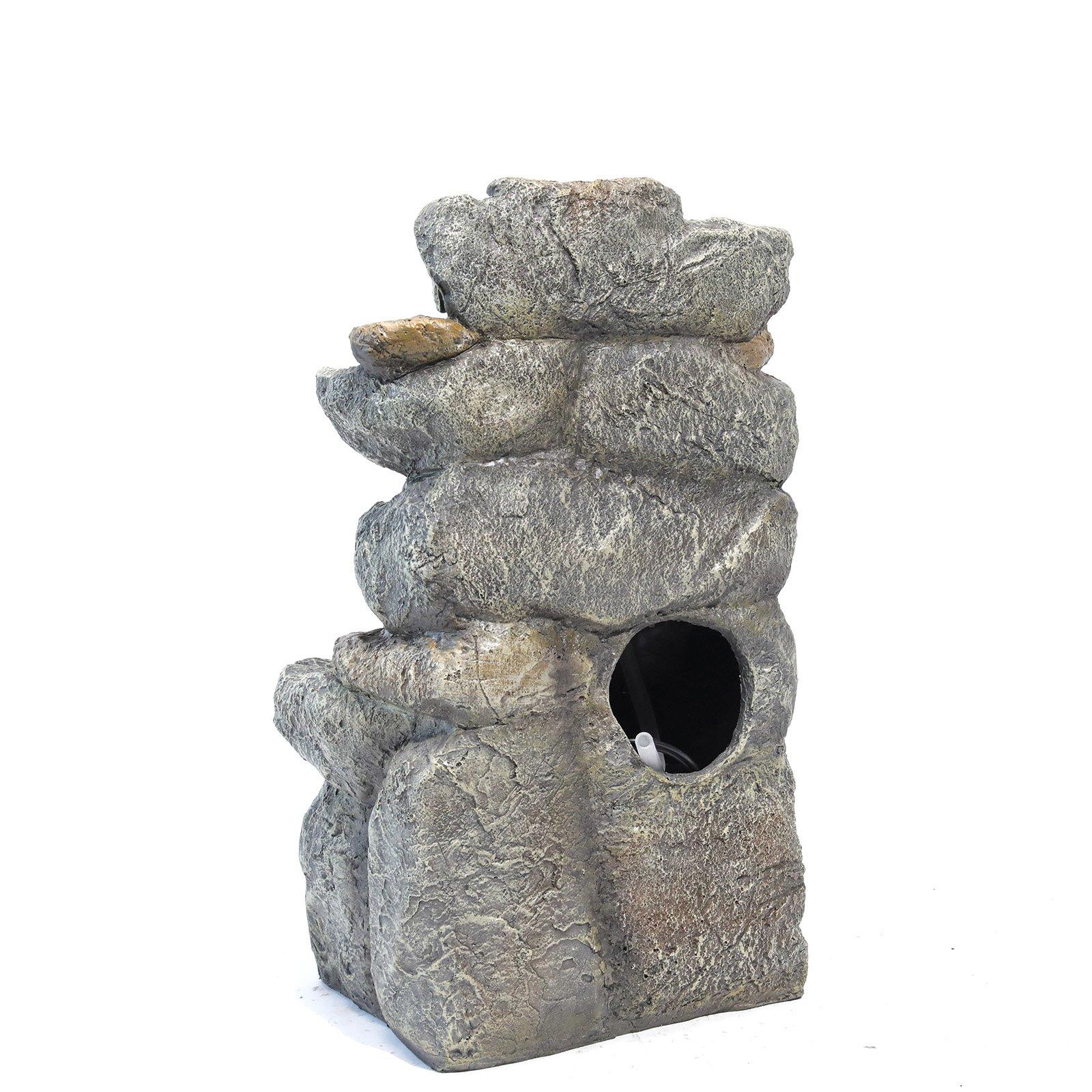 Black - Breeins - Outdoor Fountain Waterfall Solar Powered - 6