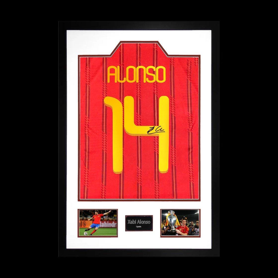 Red - The Fan Cave - Xabi Alonso Signed Spain Shirt Premium Frame - 1