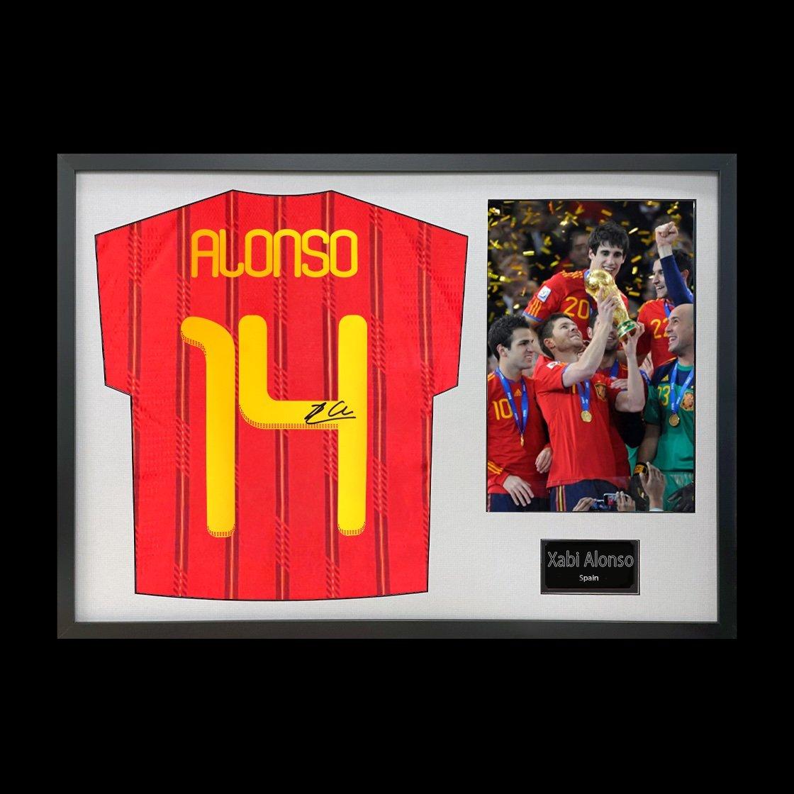 Red - The Fan Cave - Xabi Alonso Signed Spain Shirt Classic Frame - 1