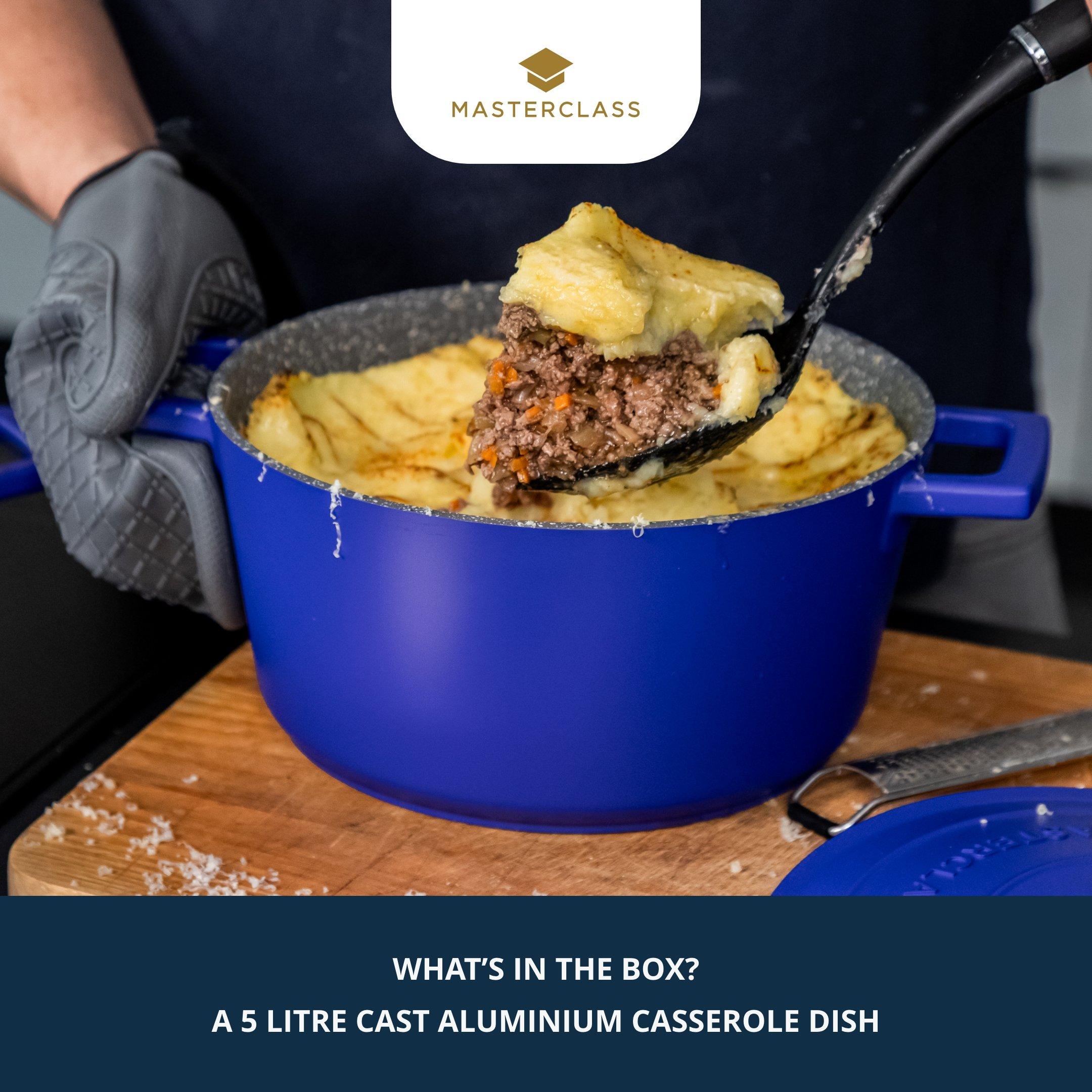 Blue - MasterClass - MasterClass Electric Blue Cast Aluminium Casserole - 3