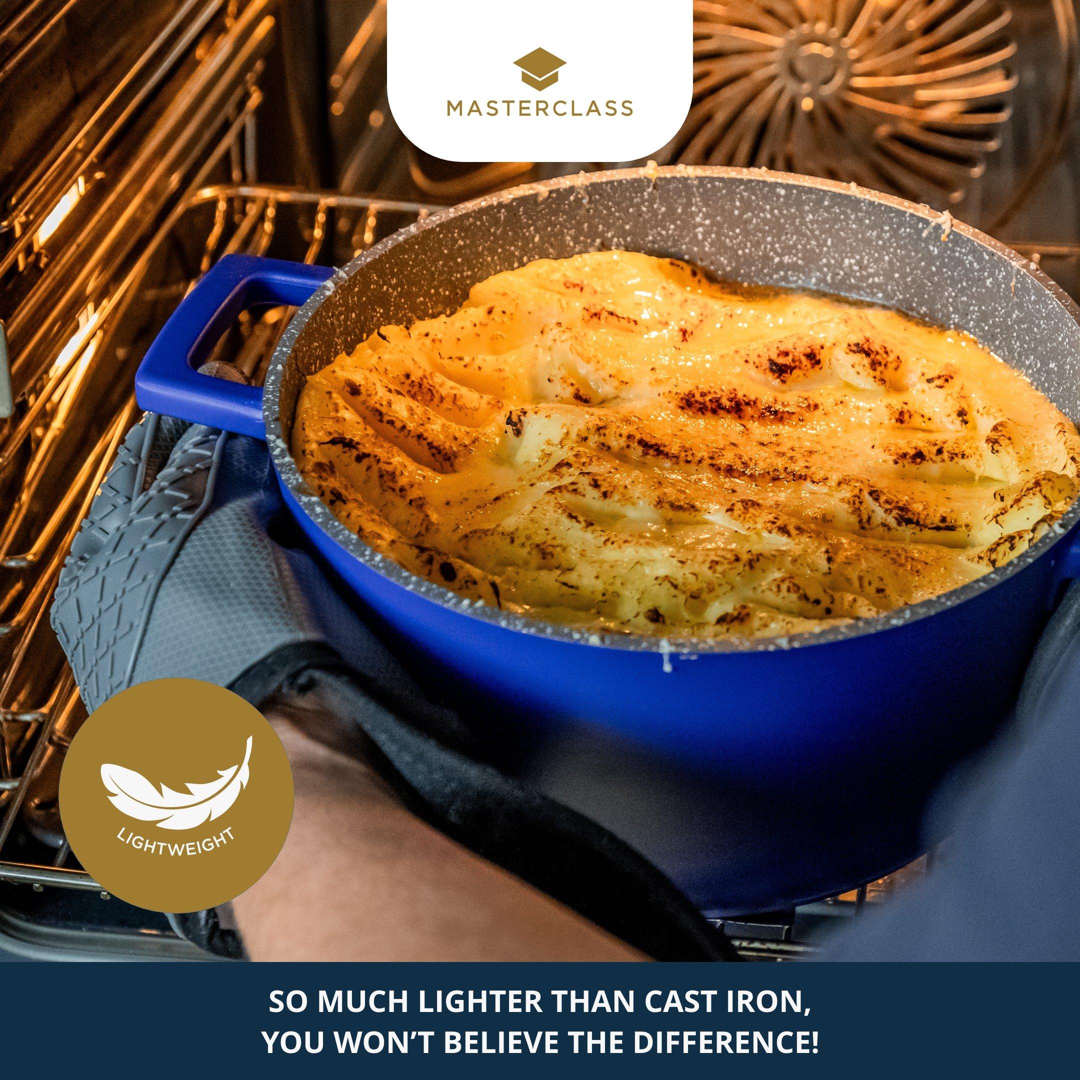 Blue - MasterClass - MasterClass Electric Blue Cast Aluminium Casserole - 5