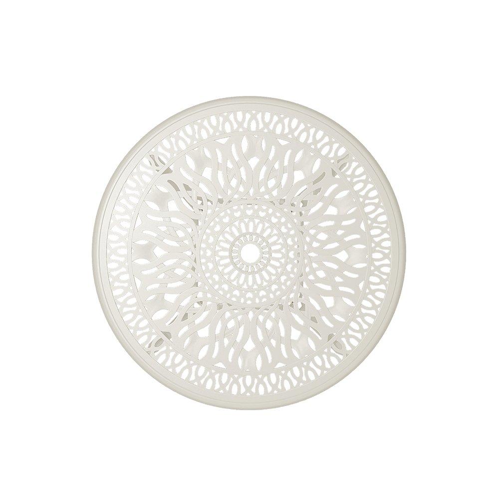 White - Breeins - Vintage Round Aluminum Garden Table White - 4