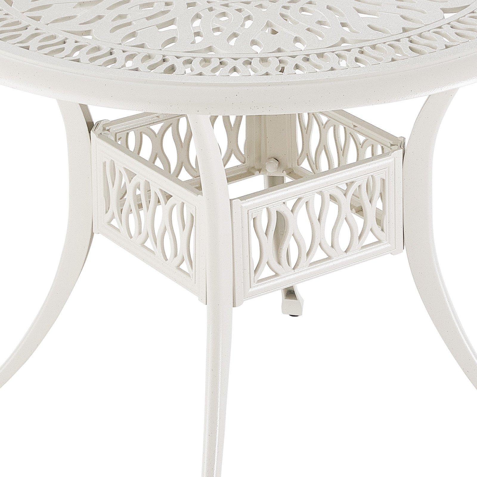 White - Breeins - Vintage Round Aluminum Garden Table White - 5