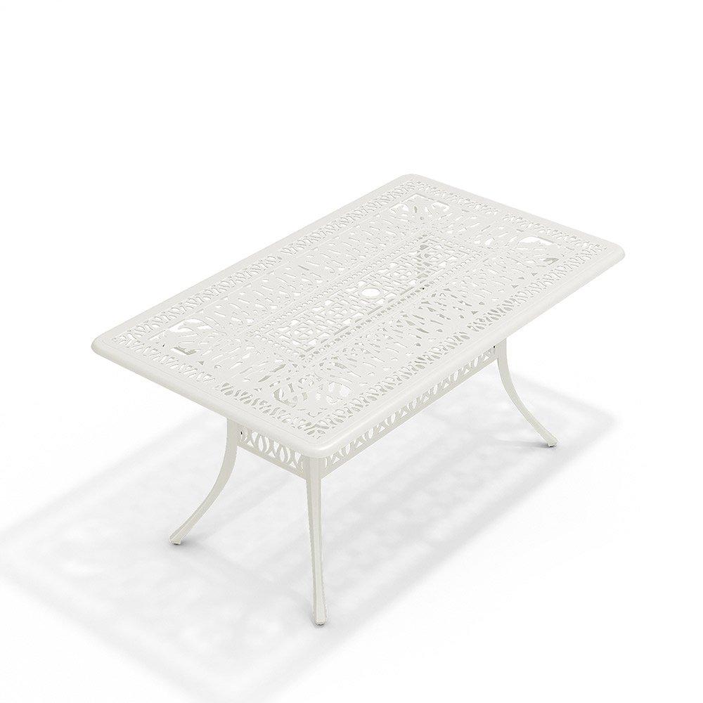 White - Breeins - Vintage Rectangular Aluminum Garden Table White - 4
