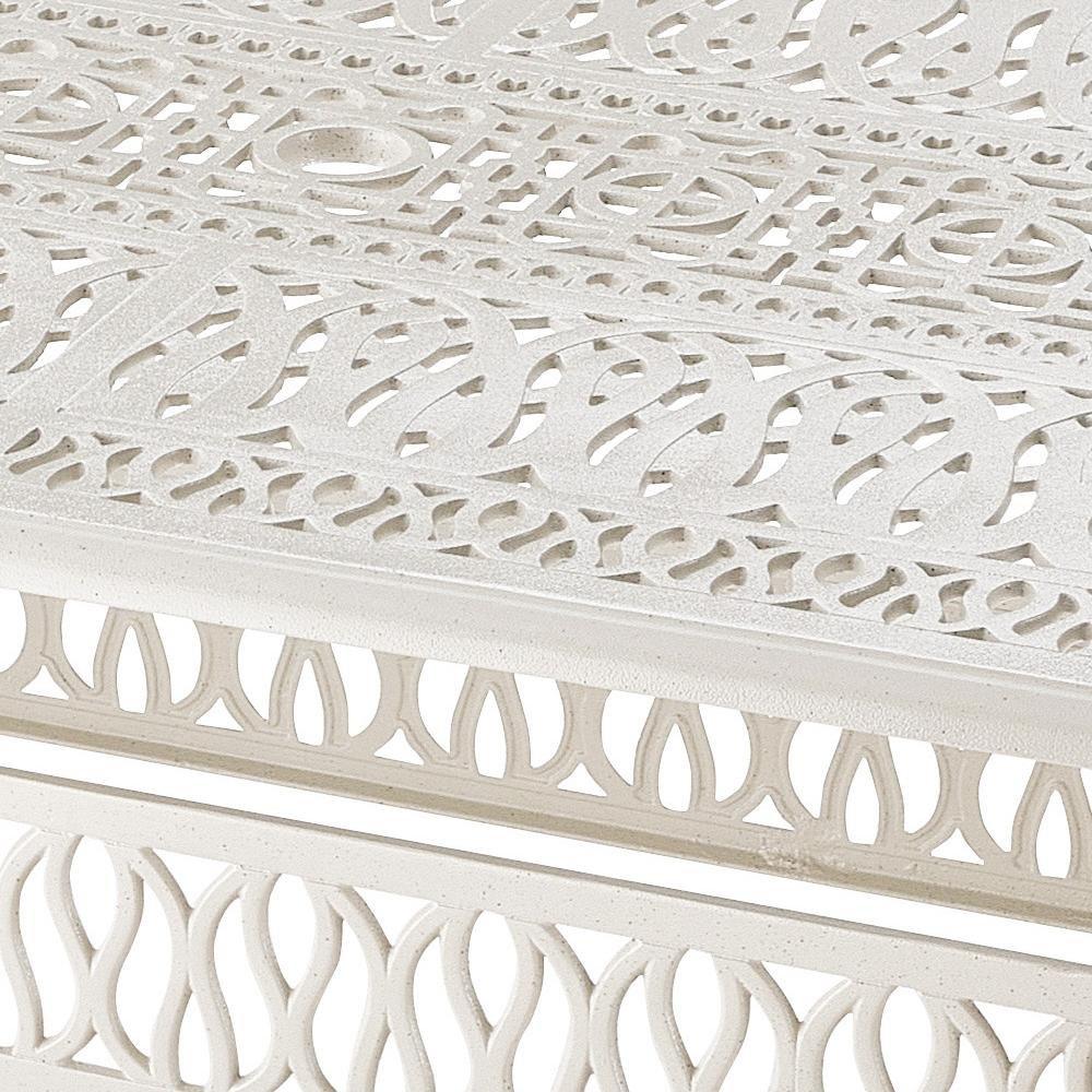 White - Breeins - Vintage Rectangular Aluminum Garden Table White - 6