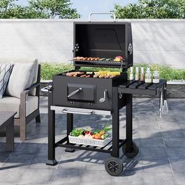 Breeins Outdoor Charcoal BBQ Grill with Portable Trolley