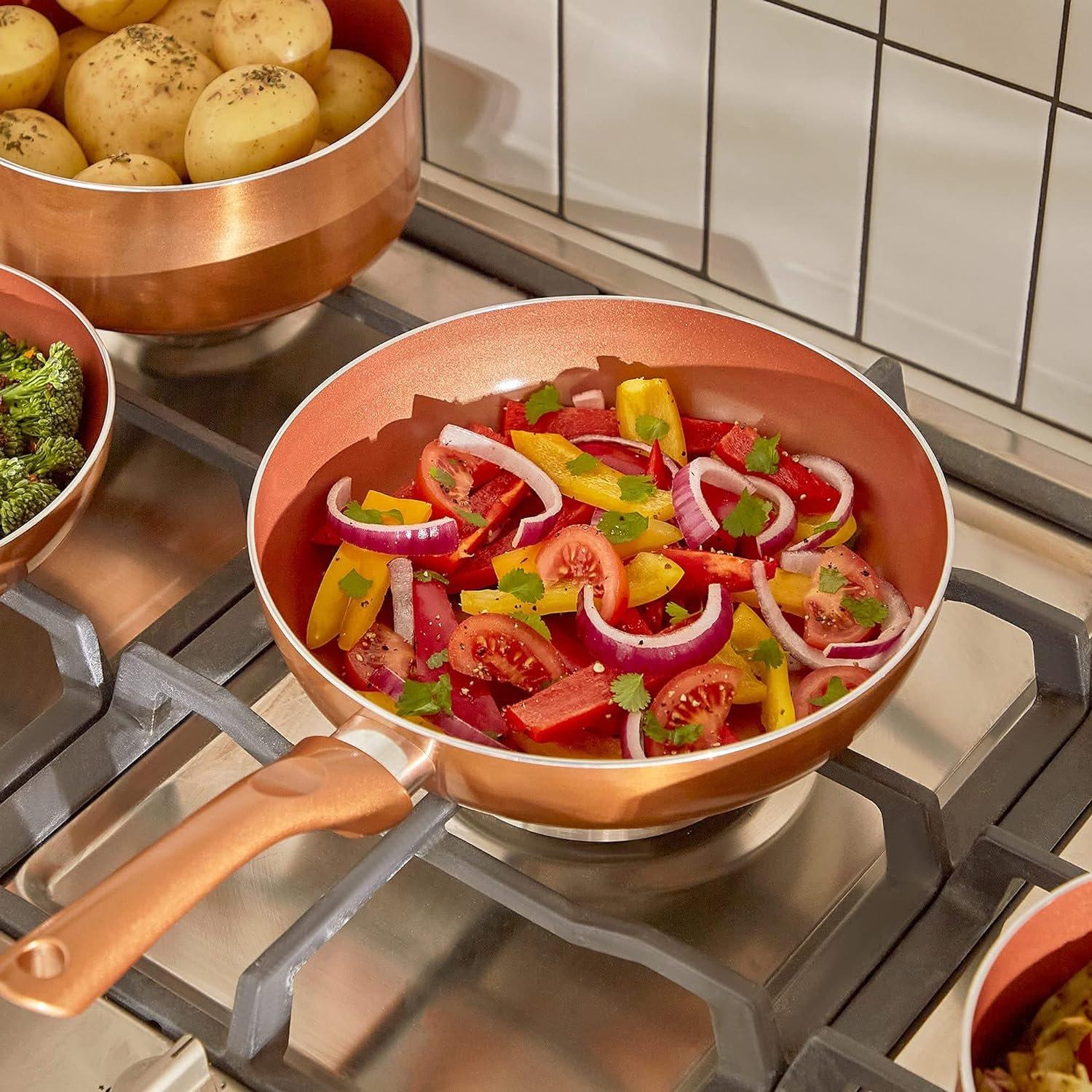 Copper - VonShef - VonShef Pots & Pans Set 5 Piece Induction Safe - 9