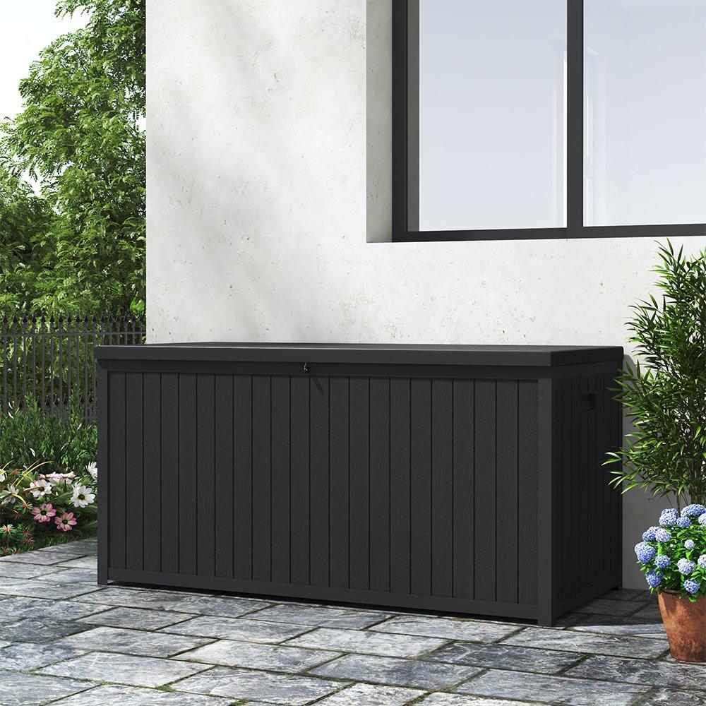 Black - Breeins - Garden Cushion Storage Box Waterproof Black - 1