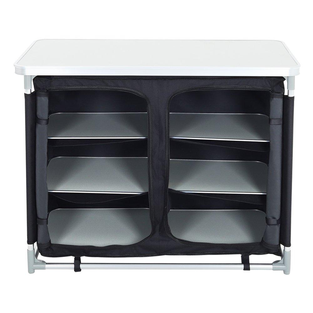 Black - Breeins Camping - Camping Kitchen Table Portable Storage, Black - 3