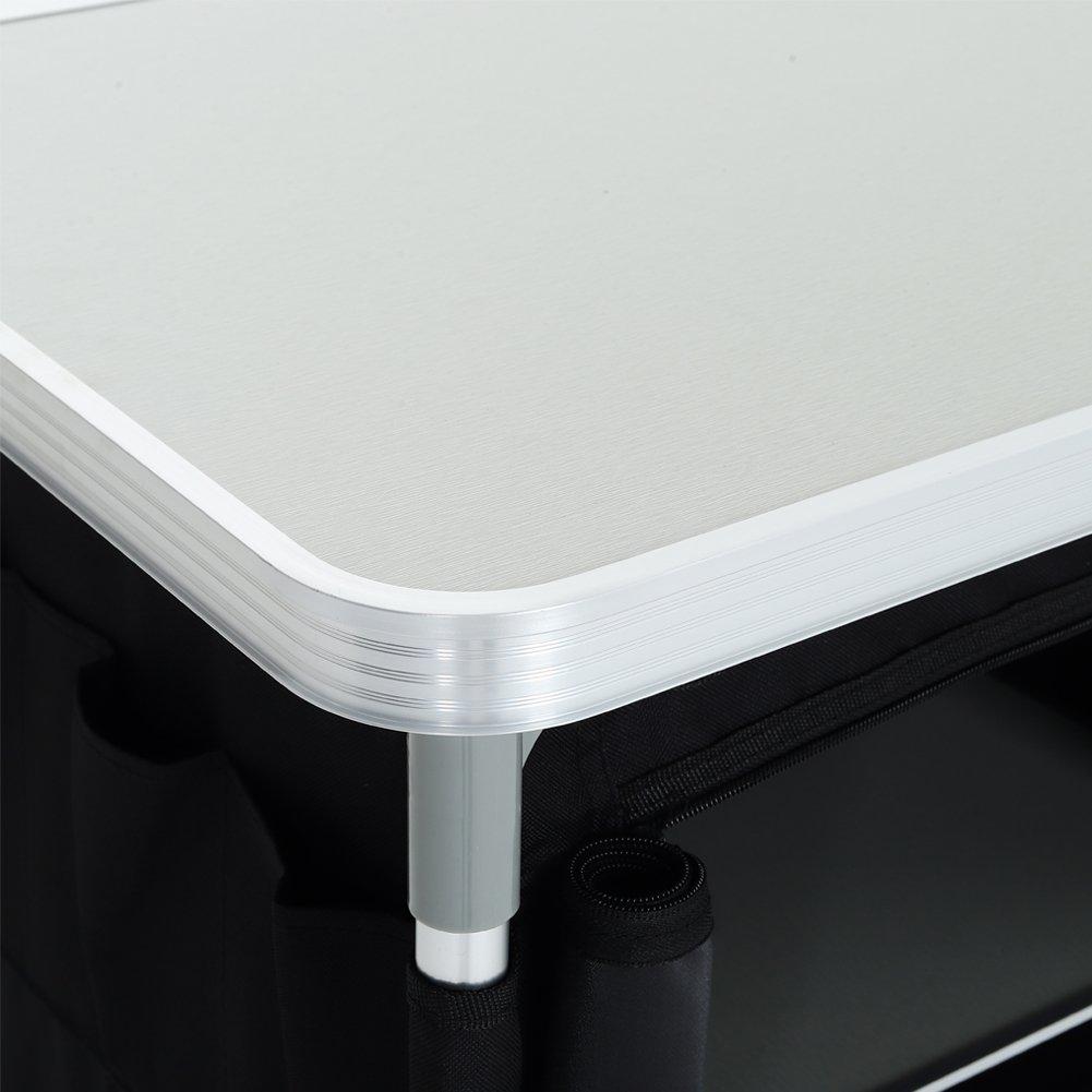 Black - Breeins Camping - Camping Kitchen Table Portable Storage, Black - 6