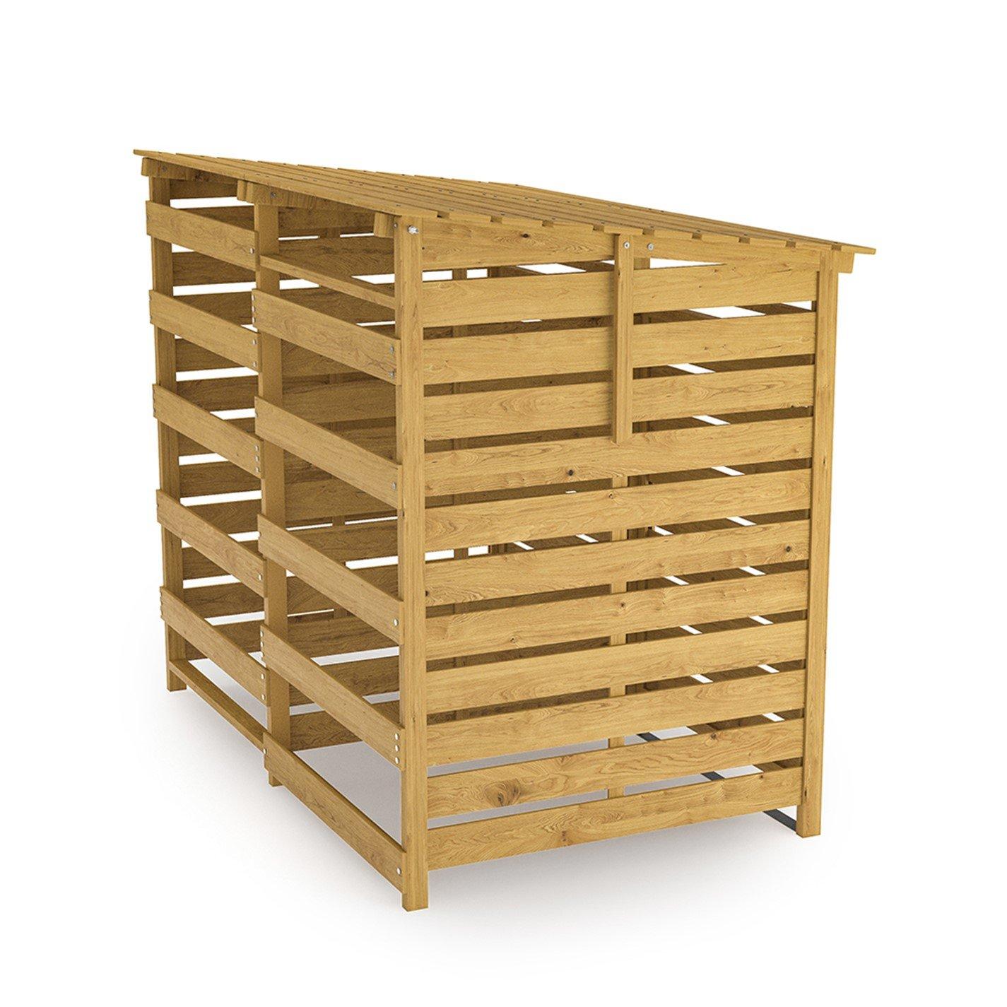 Brown - Breeins - Outdoor Wood Garbage Can Garden Storage Shed - 5