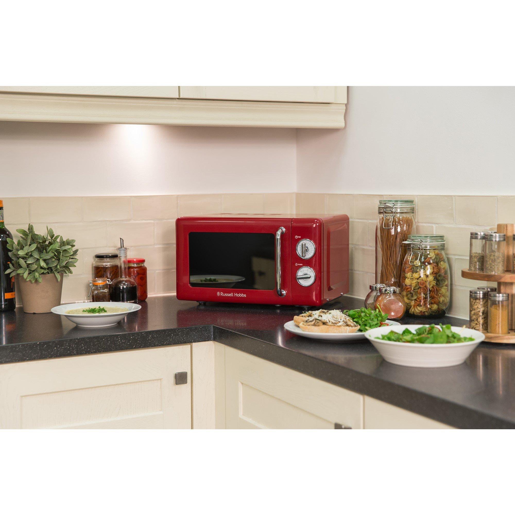Red - Russell Hobbs - RHRETMM705R-N 700W 17L Retro Red Microwave - 2
