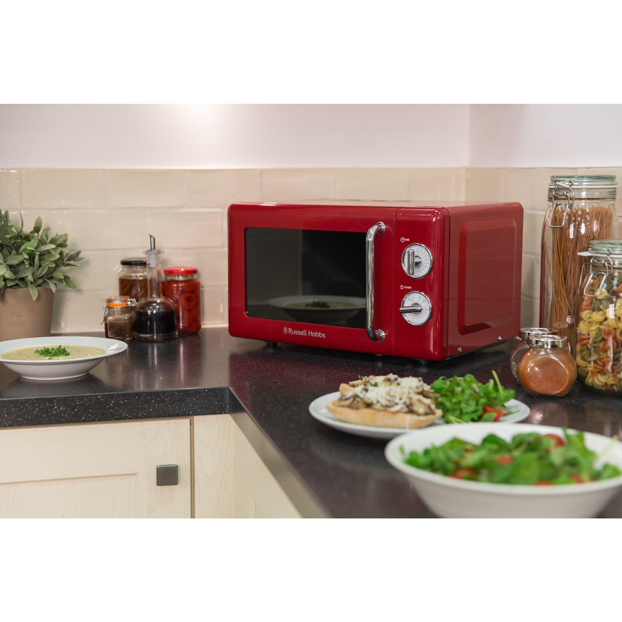 Red - Russell Hobbs - RHRETMM705R-N 700W 17L Retro Red Microwave - 3
