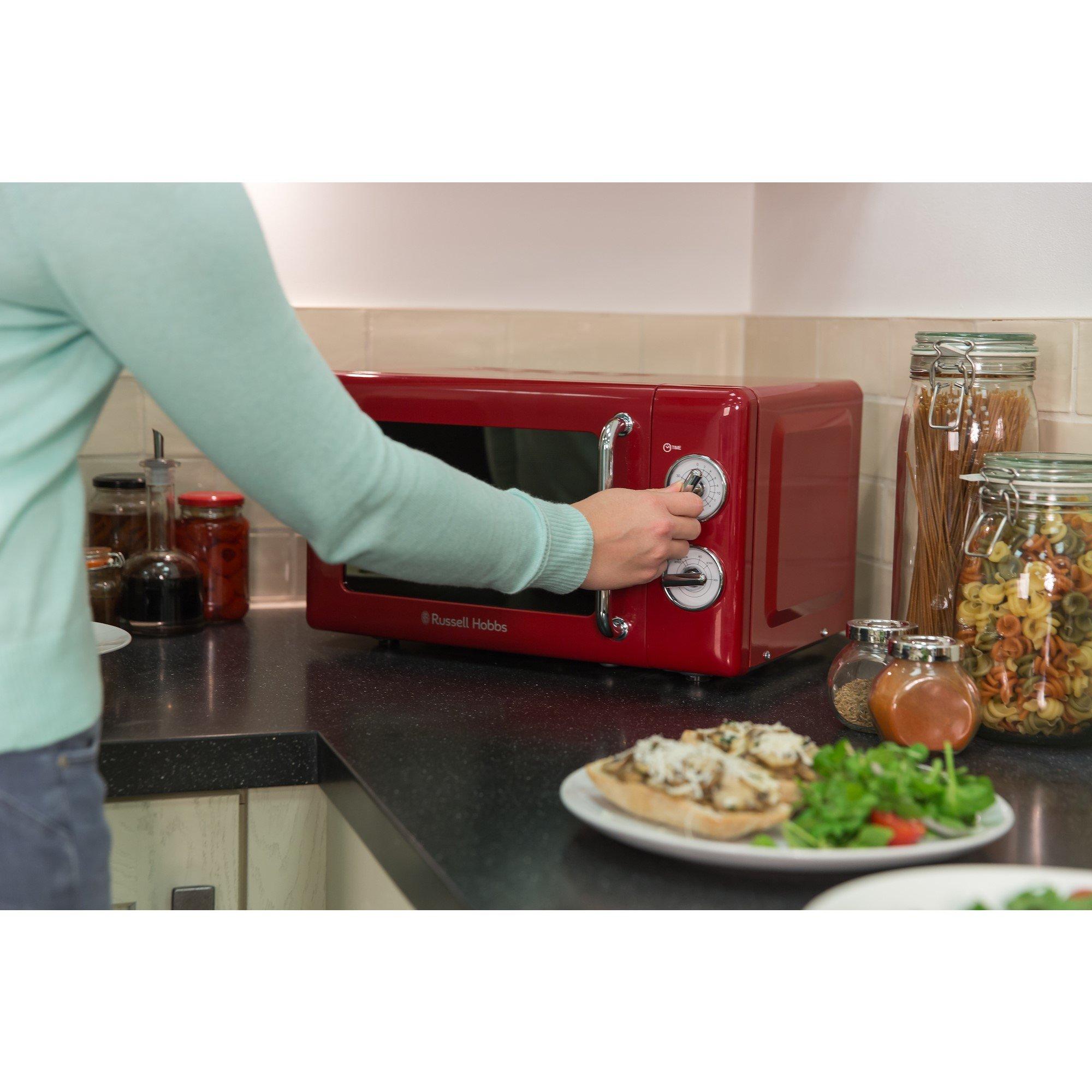 Red - Russell Hobbs - RHRETMM705R-N 700W 17L Retro Red Microwave - 4