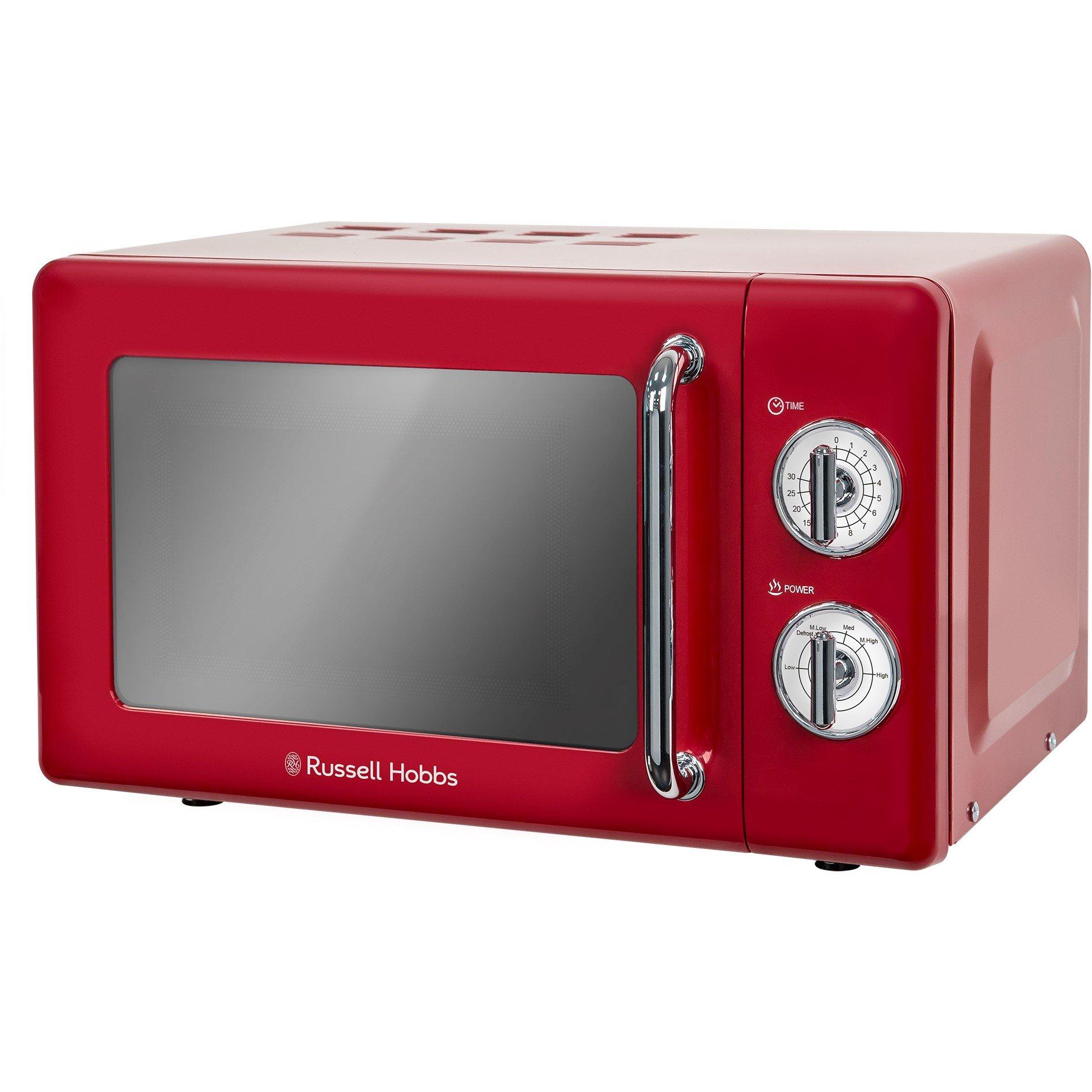 Red - Russell Hobbs - RHRETMM705R-N 700W 17L Retro Red Microwave - 8