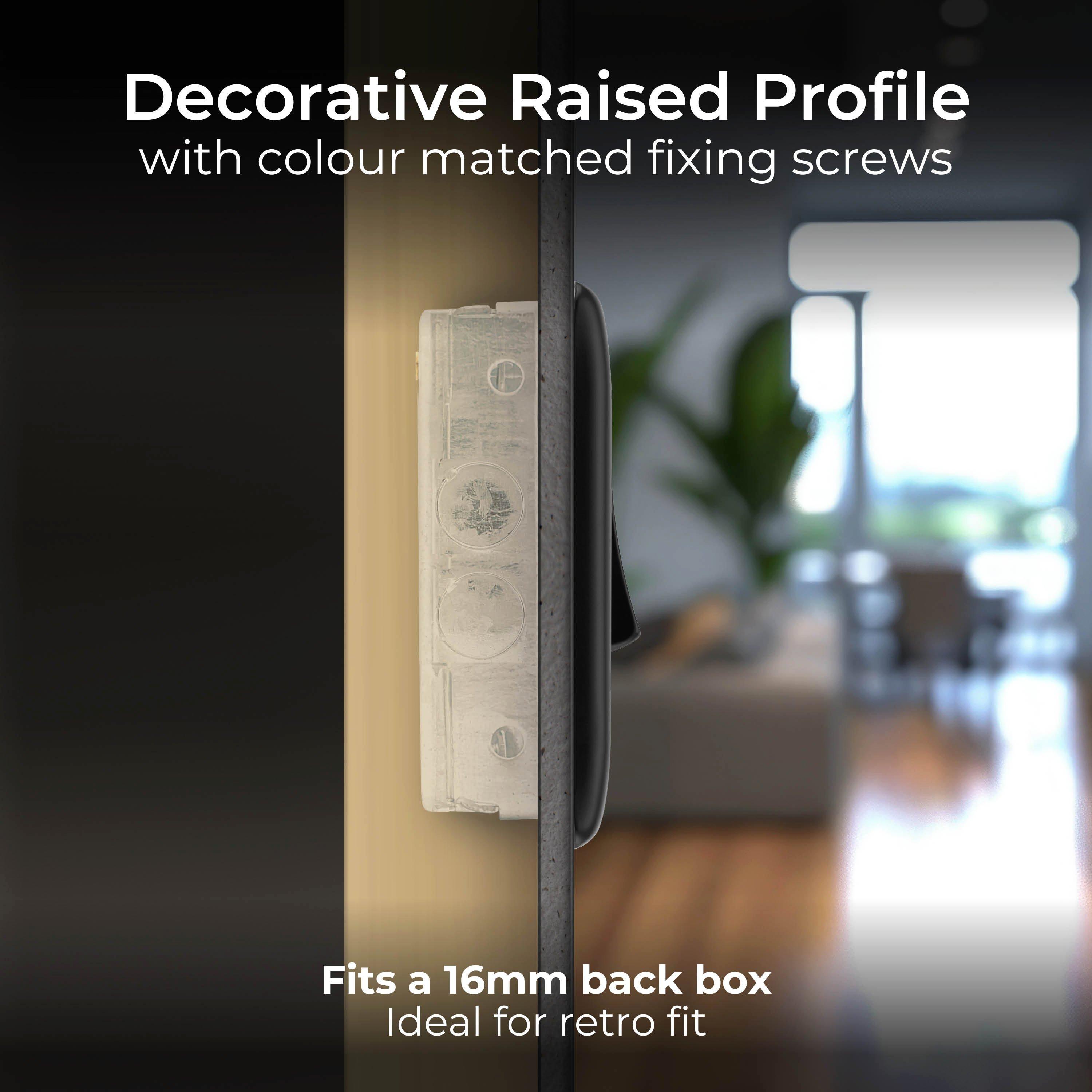 Matt Black - BG - BG Nexus Metal Double Light Switch Matt Black - 5