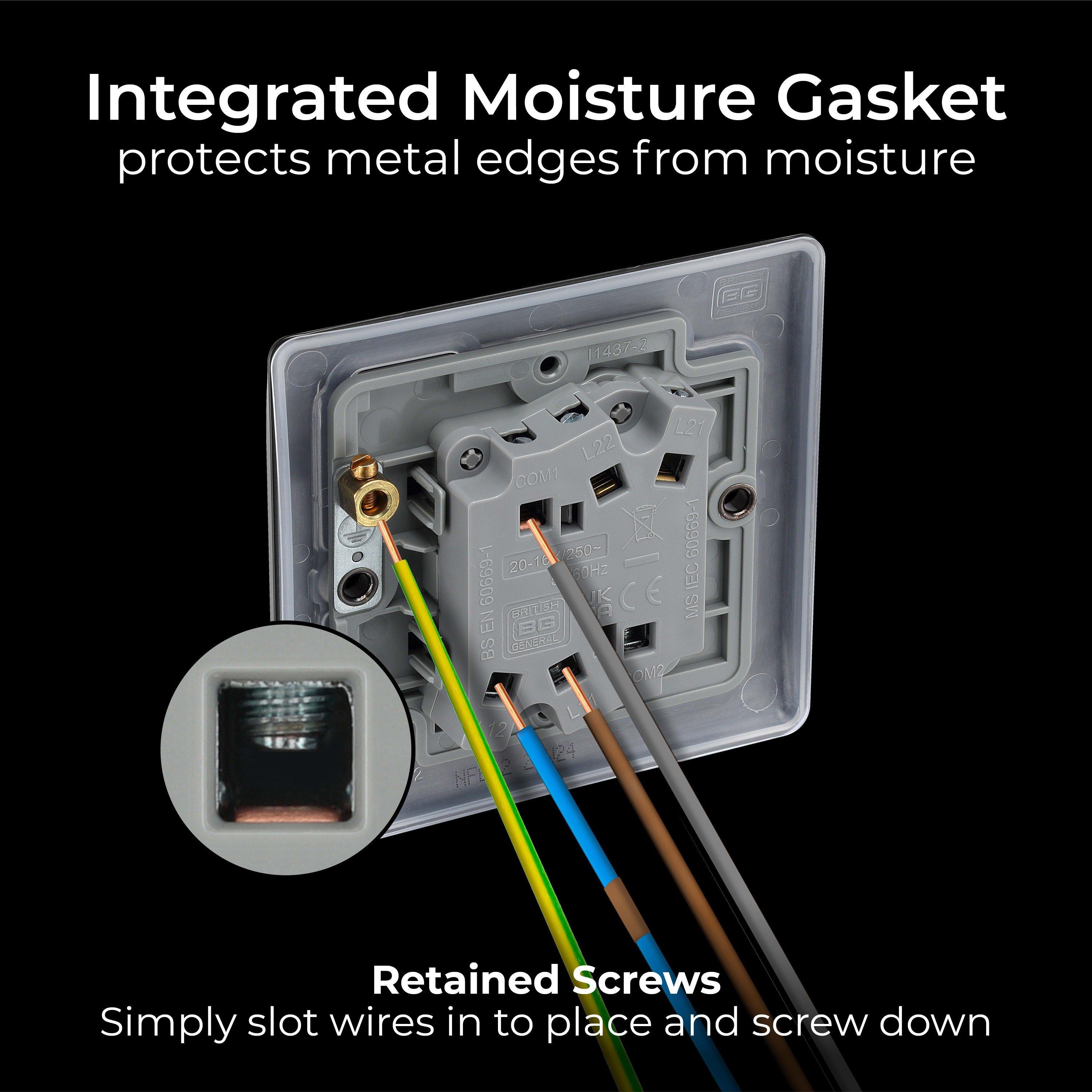 Matt Black - BG - BG Nexus Metal Double Light Switch Matt Black - 7