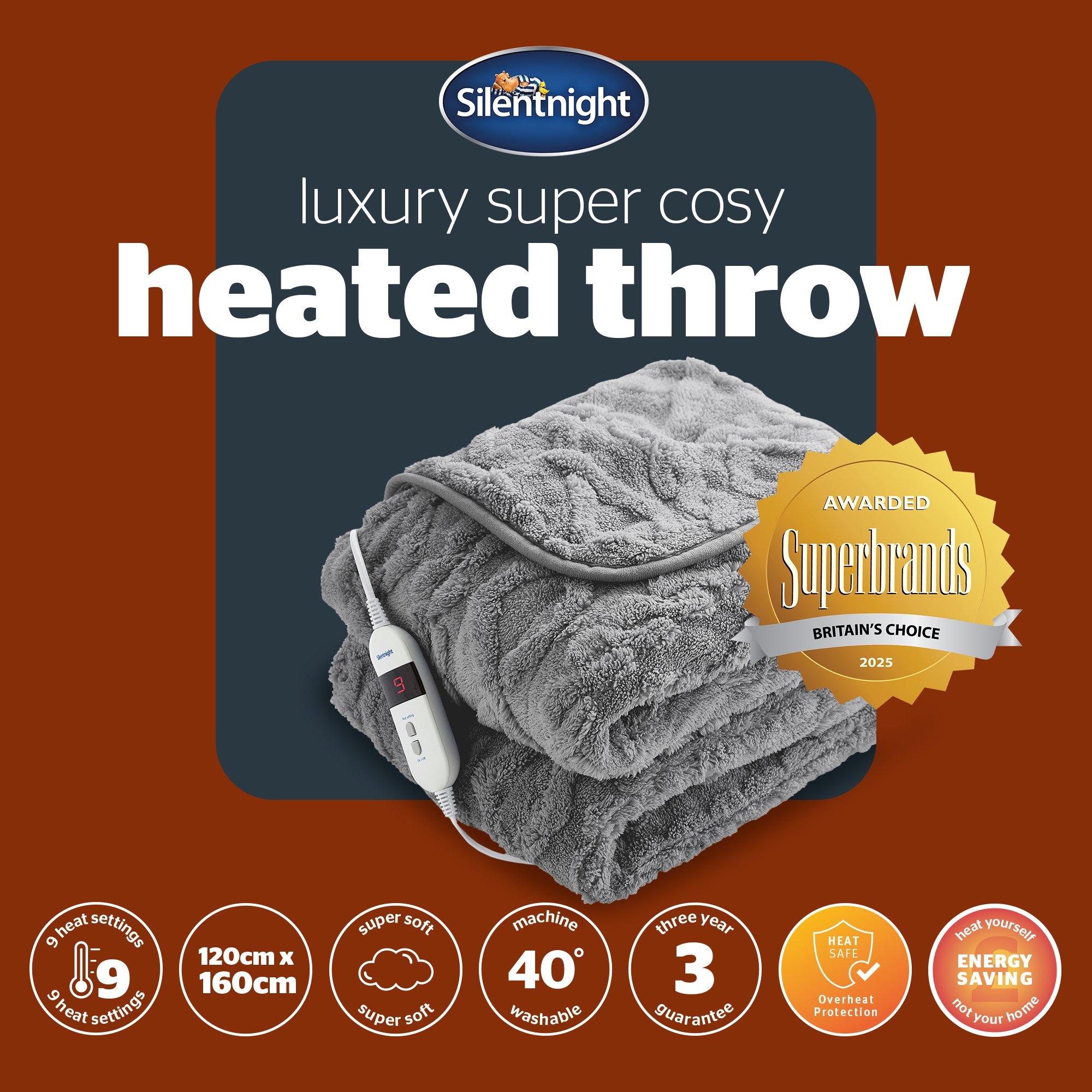 Charcoal - Silentnight - SILENTNIGHT LUXURY SUPER COSY HEATED THROW - 7
