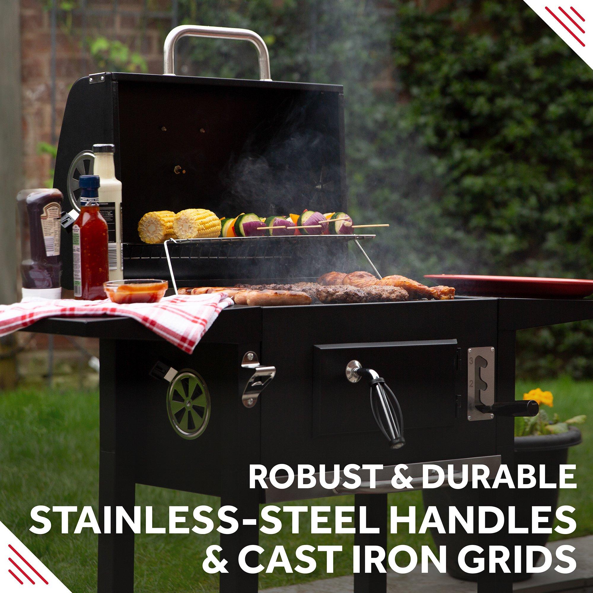 Black - George Foreman - GFCSBBQL Large Charcoal Barbecue - 5