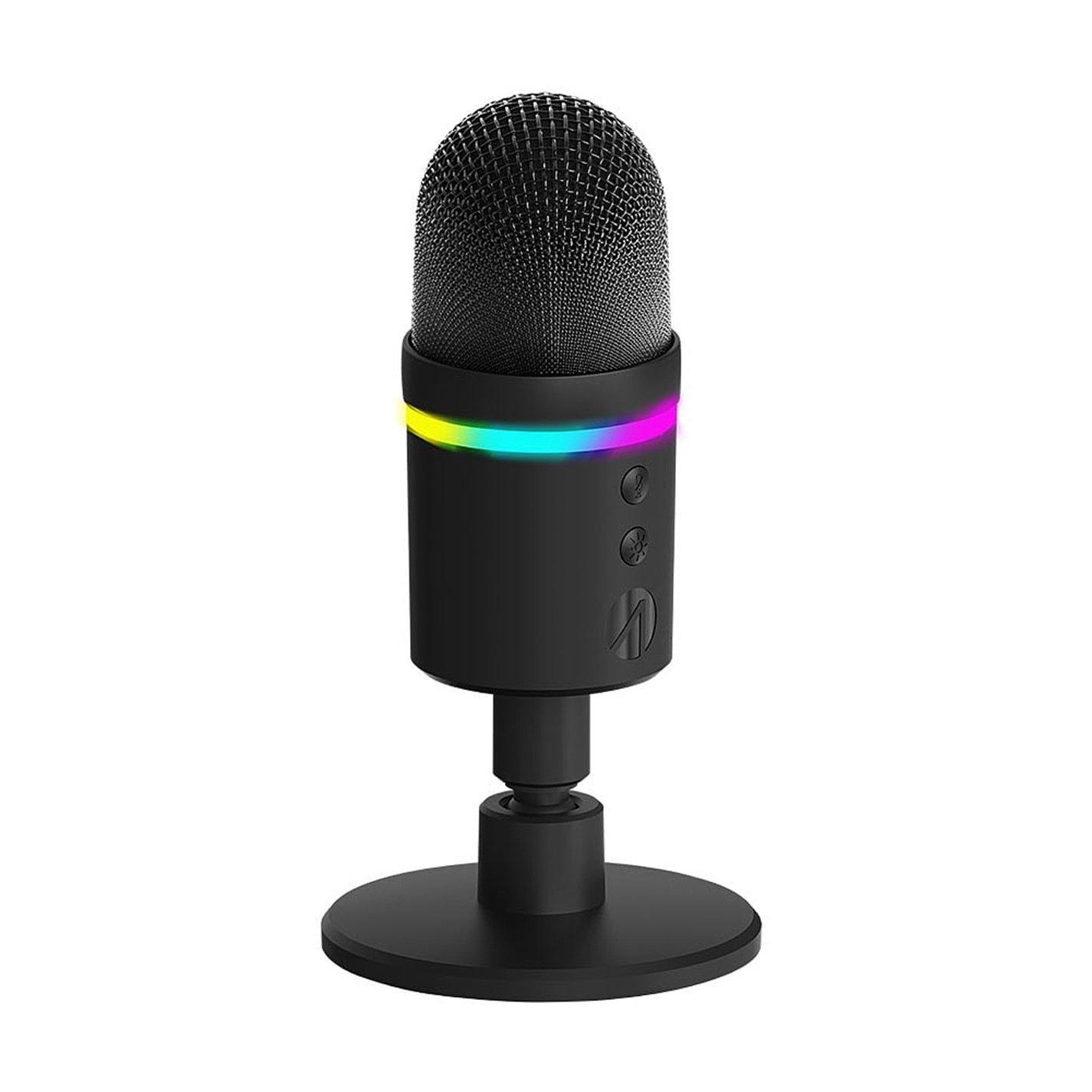 Black - Stealth - Light Up USB Streaming Microphone - 1
