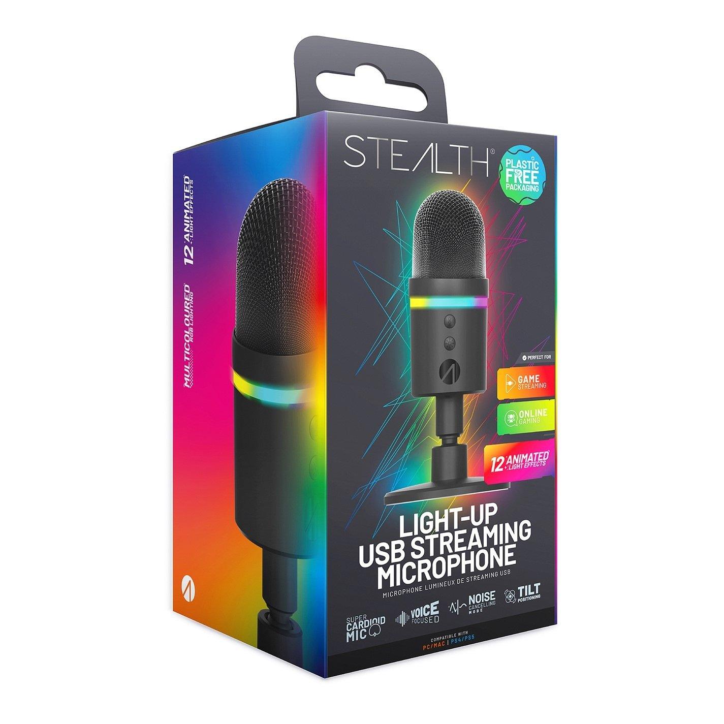 Black - Stealth - Light Up USB Streaming Microphone - 2