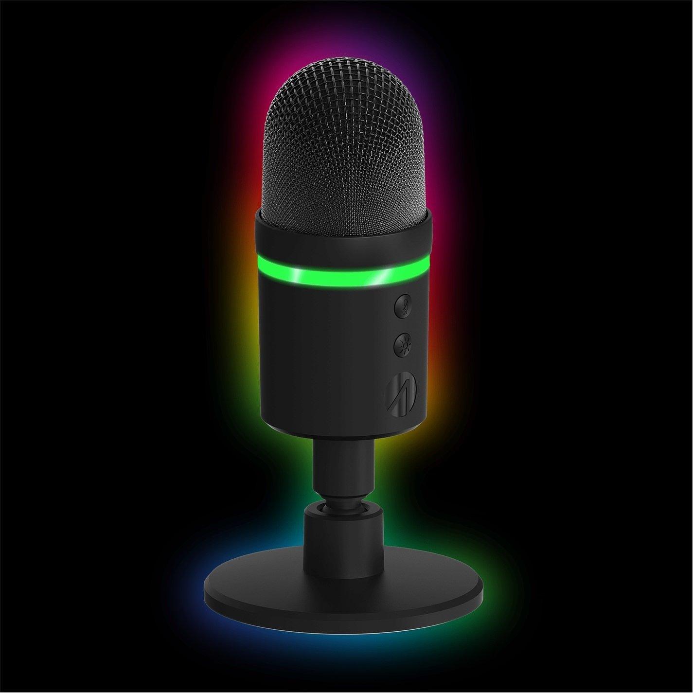 Black - Stealth - Light Up USB Streaming Microphone - 4
