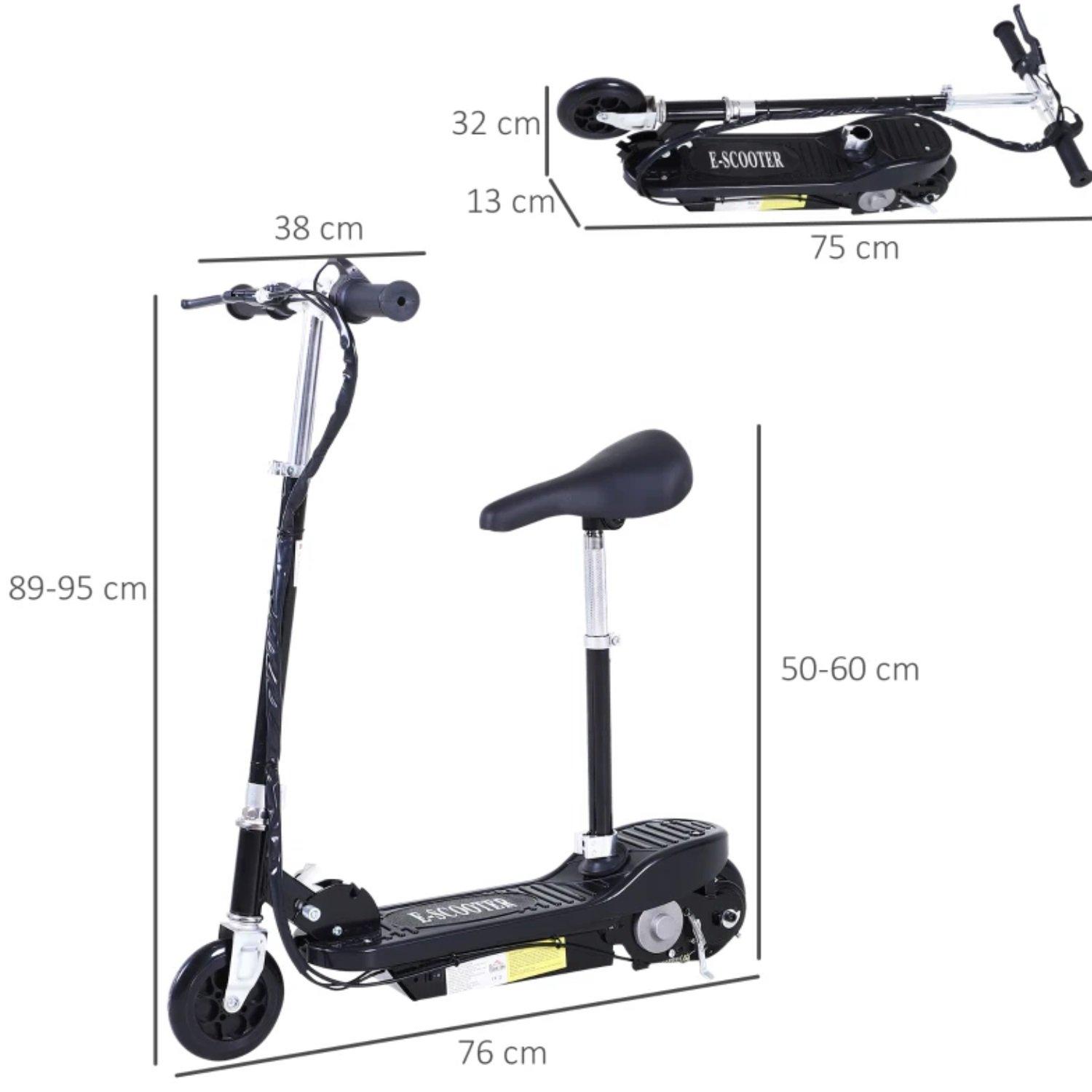 Black - HOMCOM - HOMCOM Foldable Electric 12V Ride On Scooter - 3