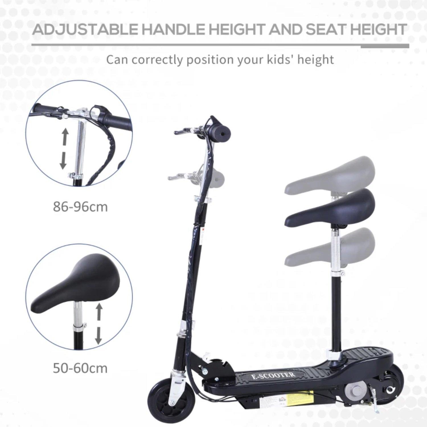 Black - HOMCOM - HOMCOM Foldable Electric 12V Ride On Scooter - 5