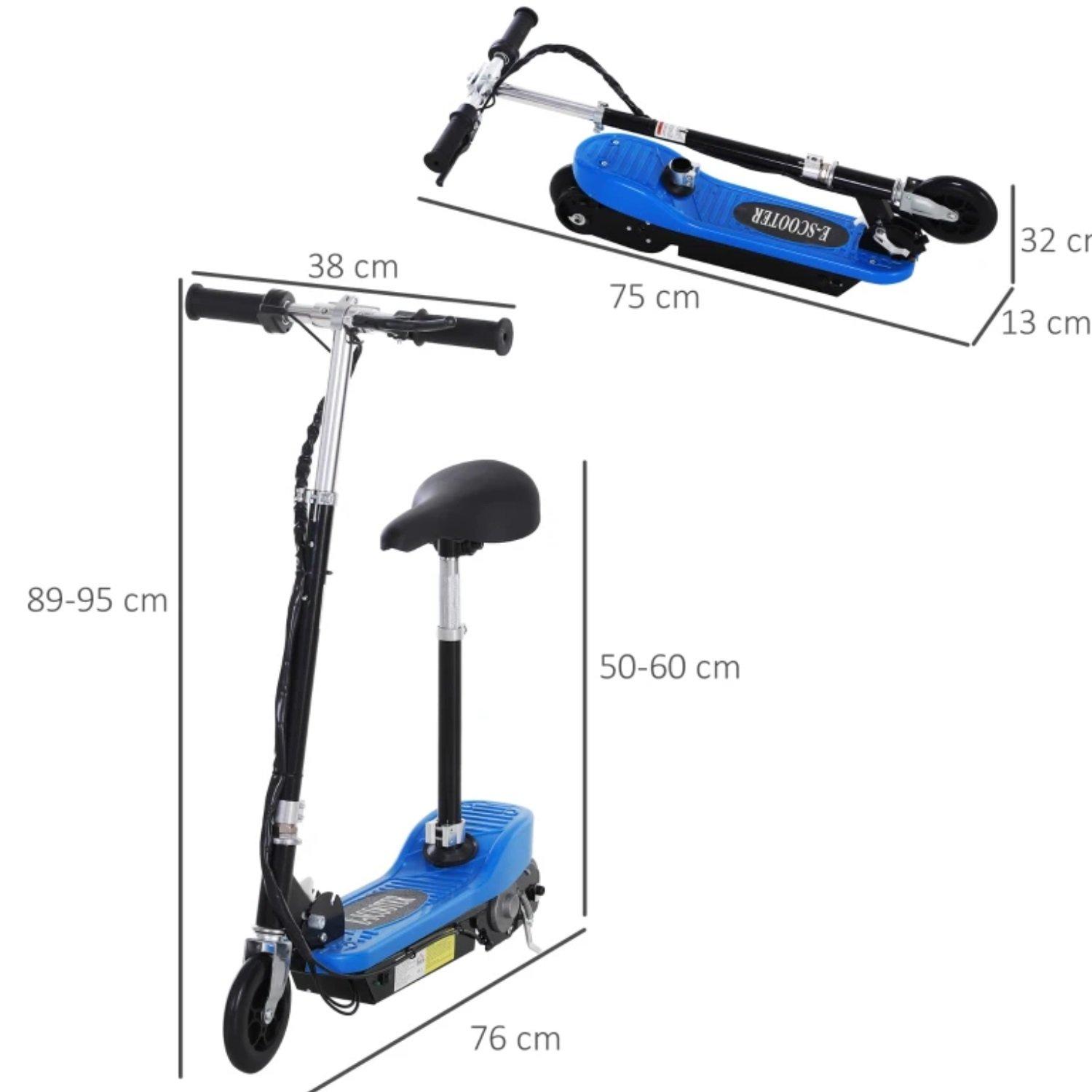 Blue - HOMCOM - HOMCOM Foldable Electric 12V Ride On Scooter - 3