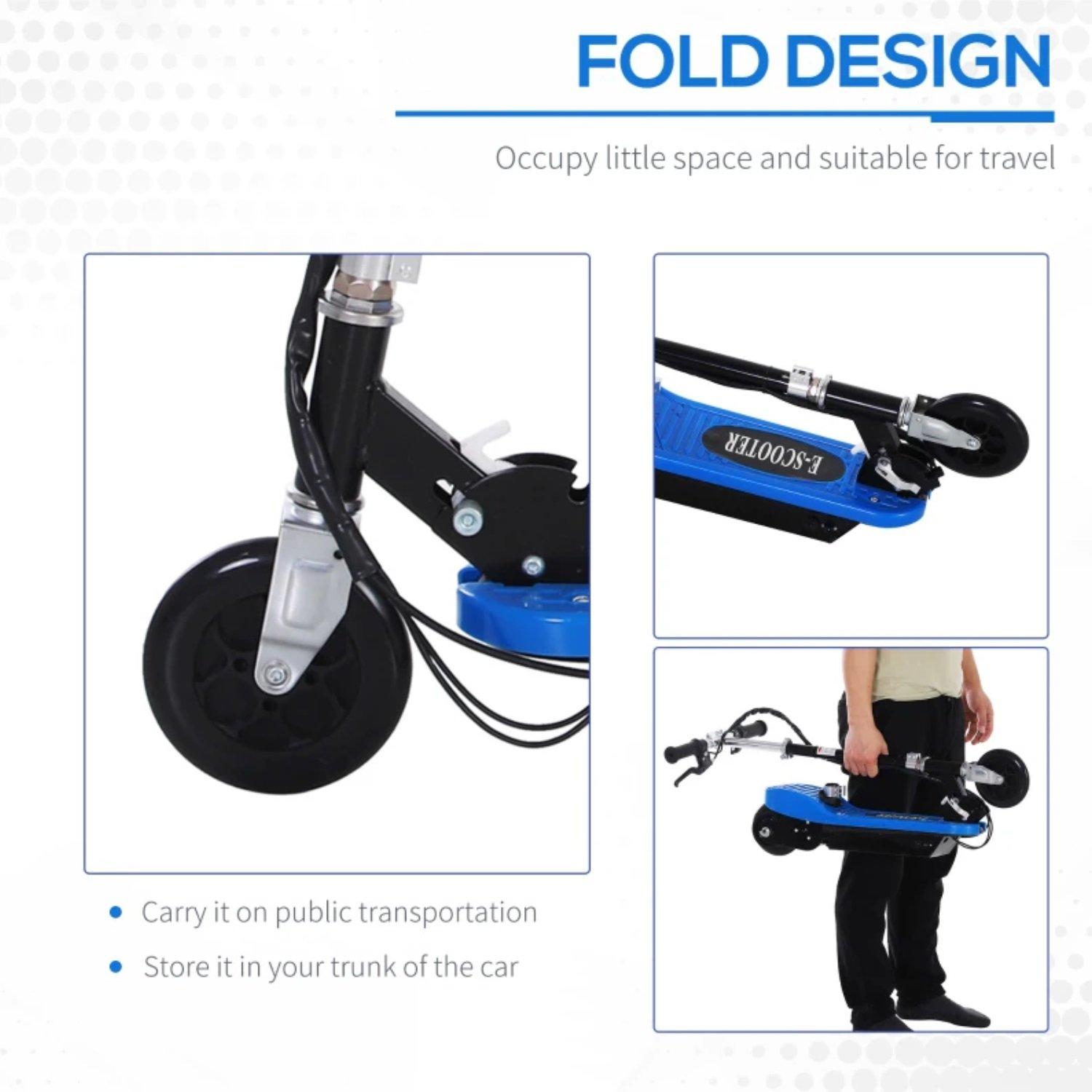 Blue - HOMCOM - HOMCOM Foldable Electric 12V Ride On Scooter - 5