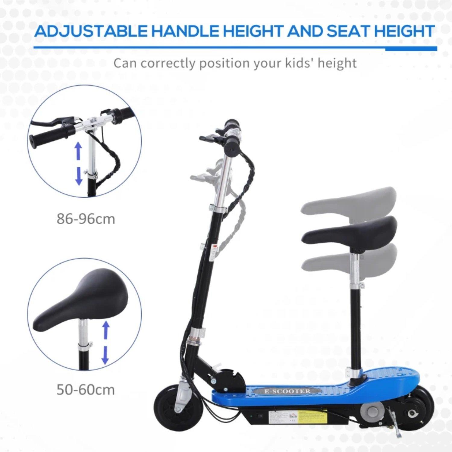 Blue - HOMCOM - HOMCOM Foldable Electric 12V Ride On Scooter - 6