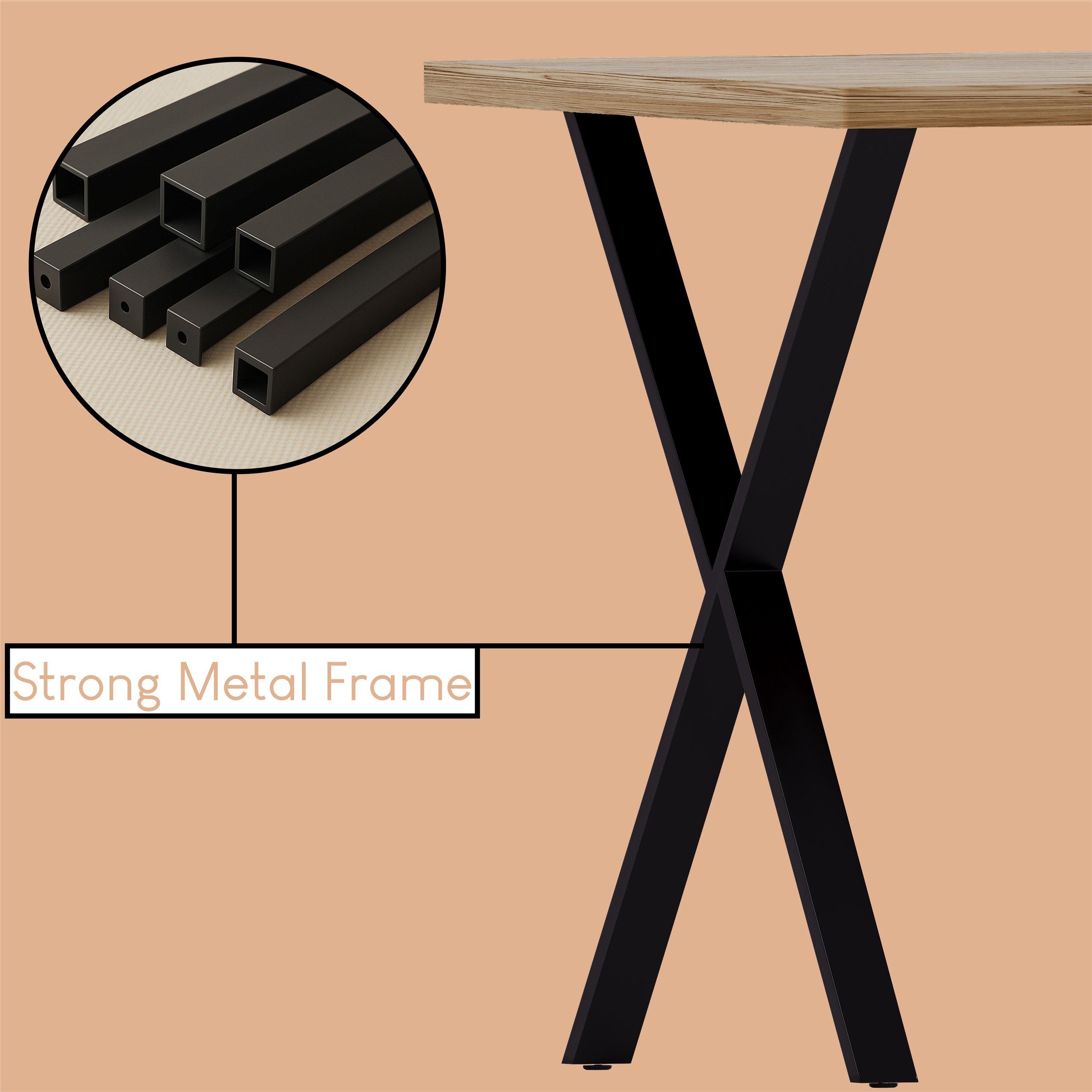 Oak - Lassic - 4 Seater Dining Table With X Shape Legs - 6