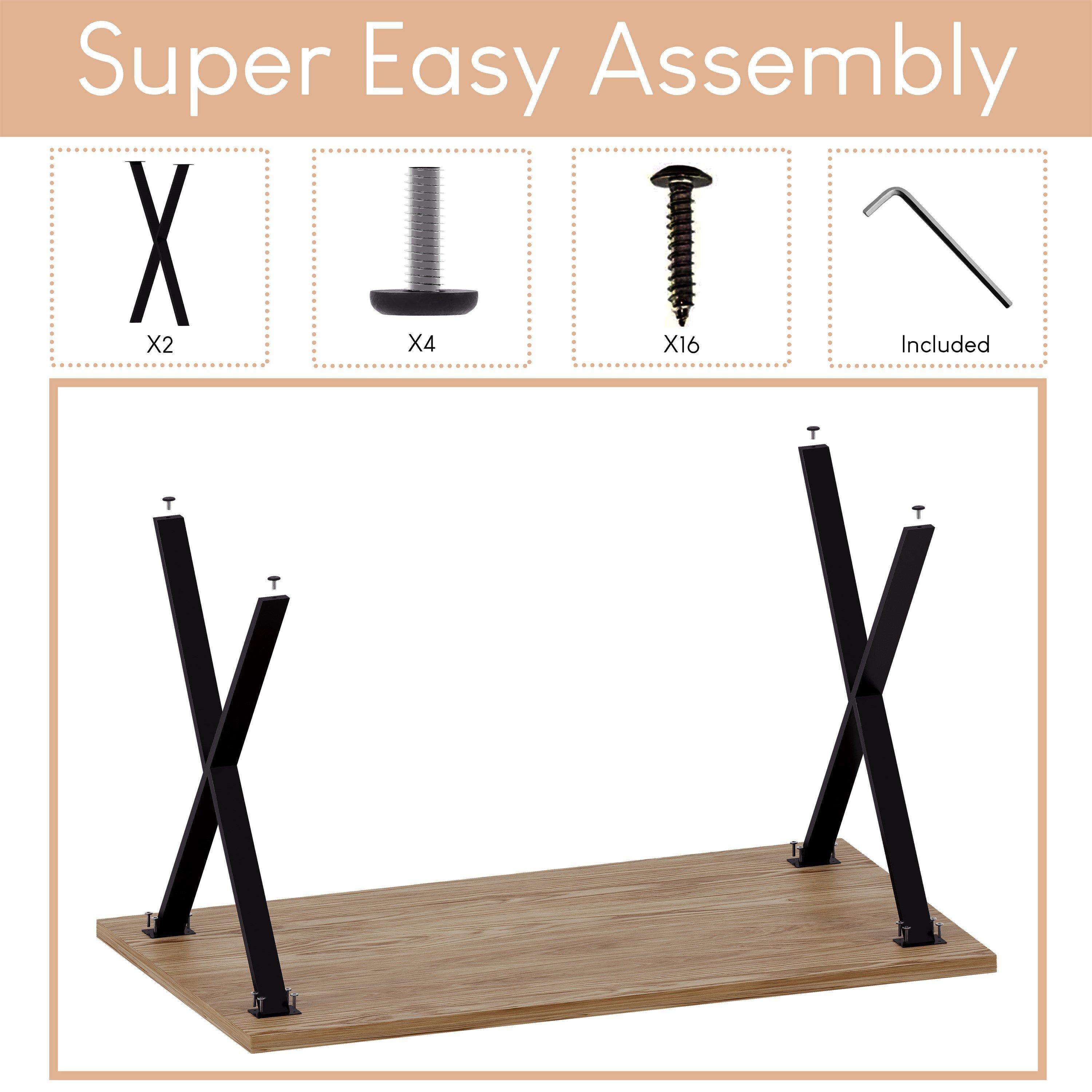 Oak - Lassic - 4 Seater Dining Table With X Shape Legs - 7
