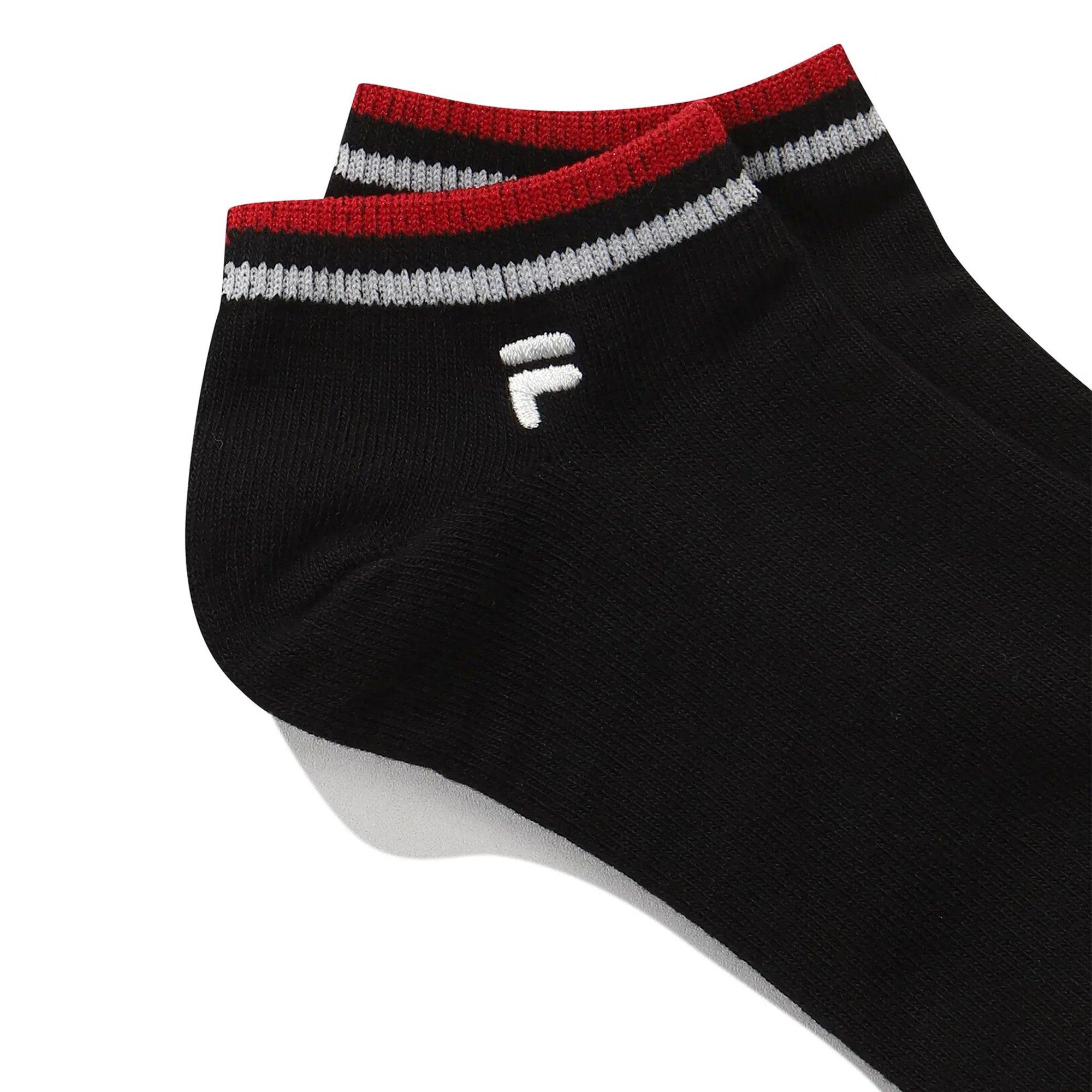 Black - Fila - FILA F Logo Basic Ankle Socks 1 Pack - 3