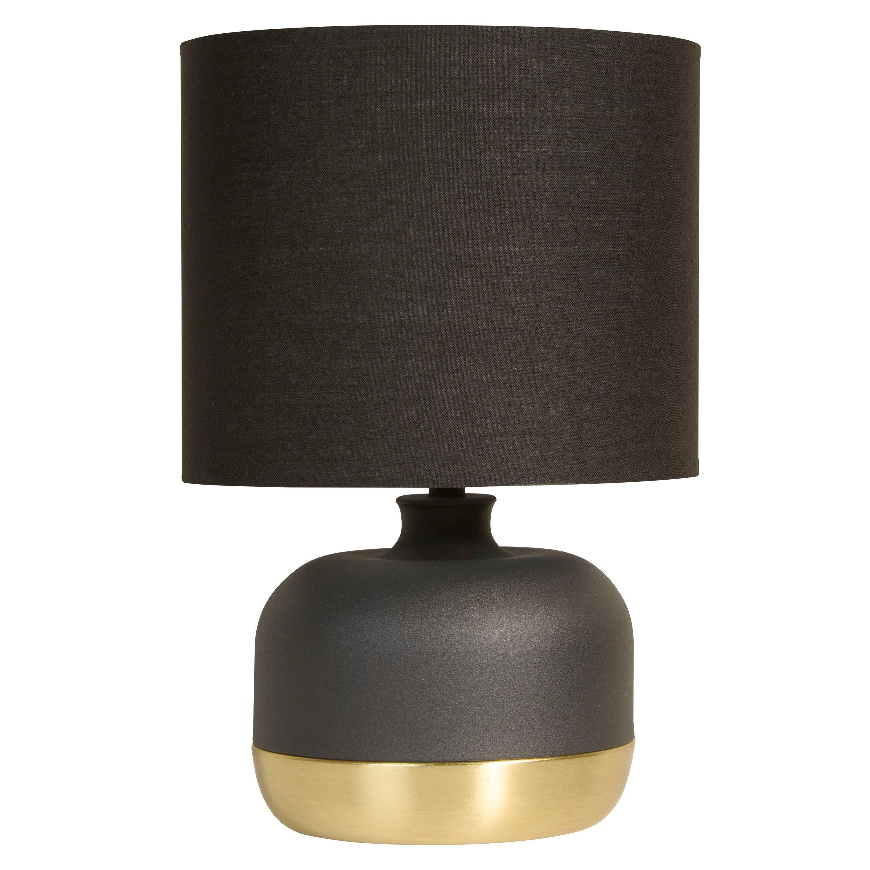 Black - Lighting Collection - Ezra Black & Gold Touch Lamp - 3