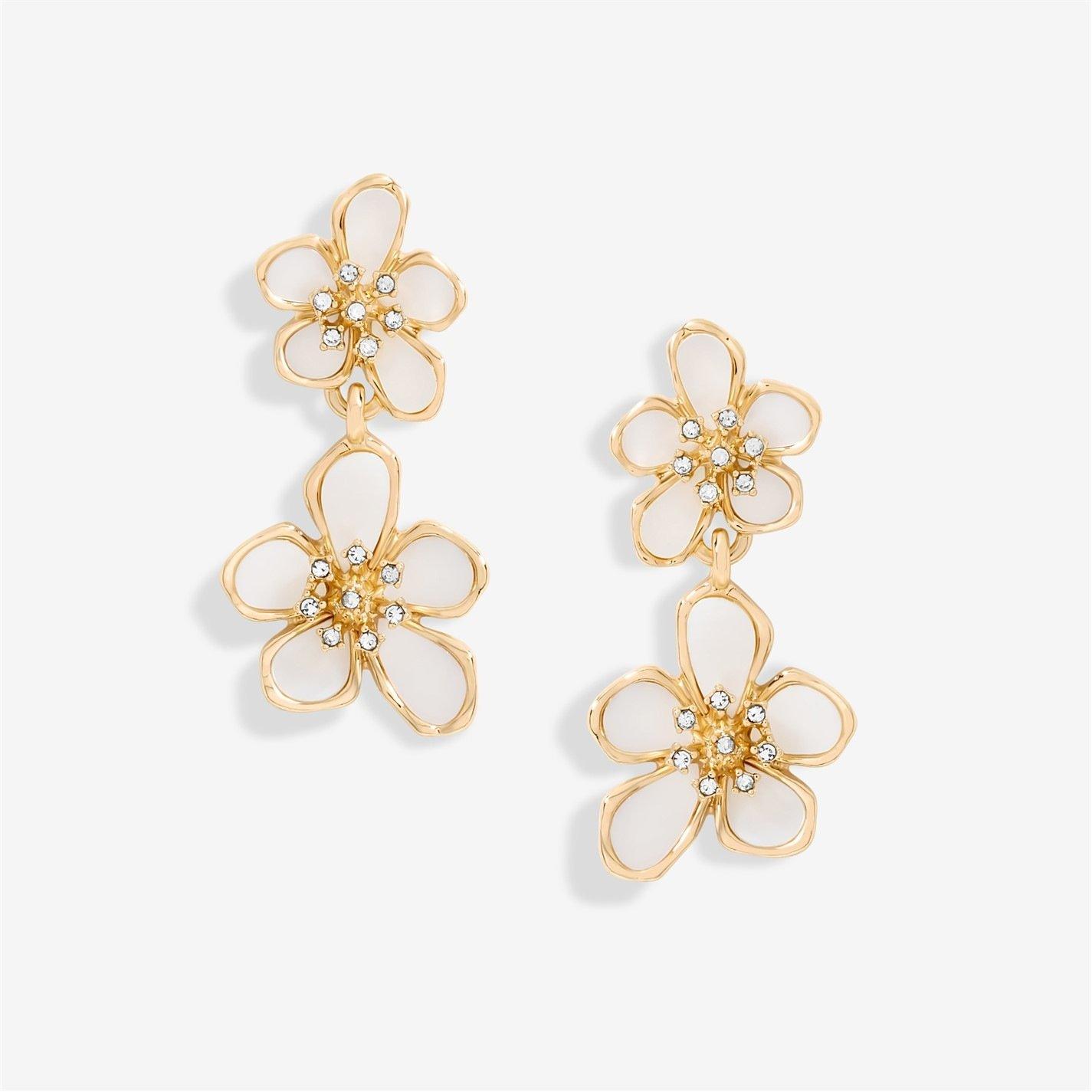 Jon Richard Gold Plated Mother Of Pearl Floral Earrings