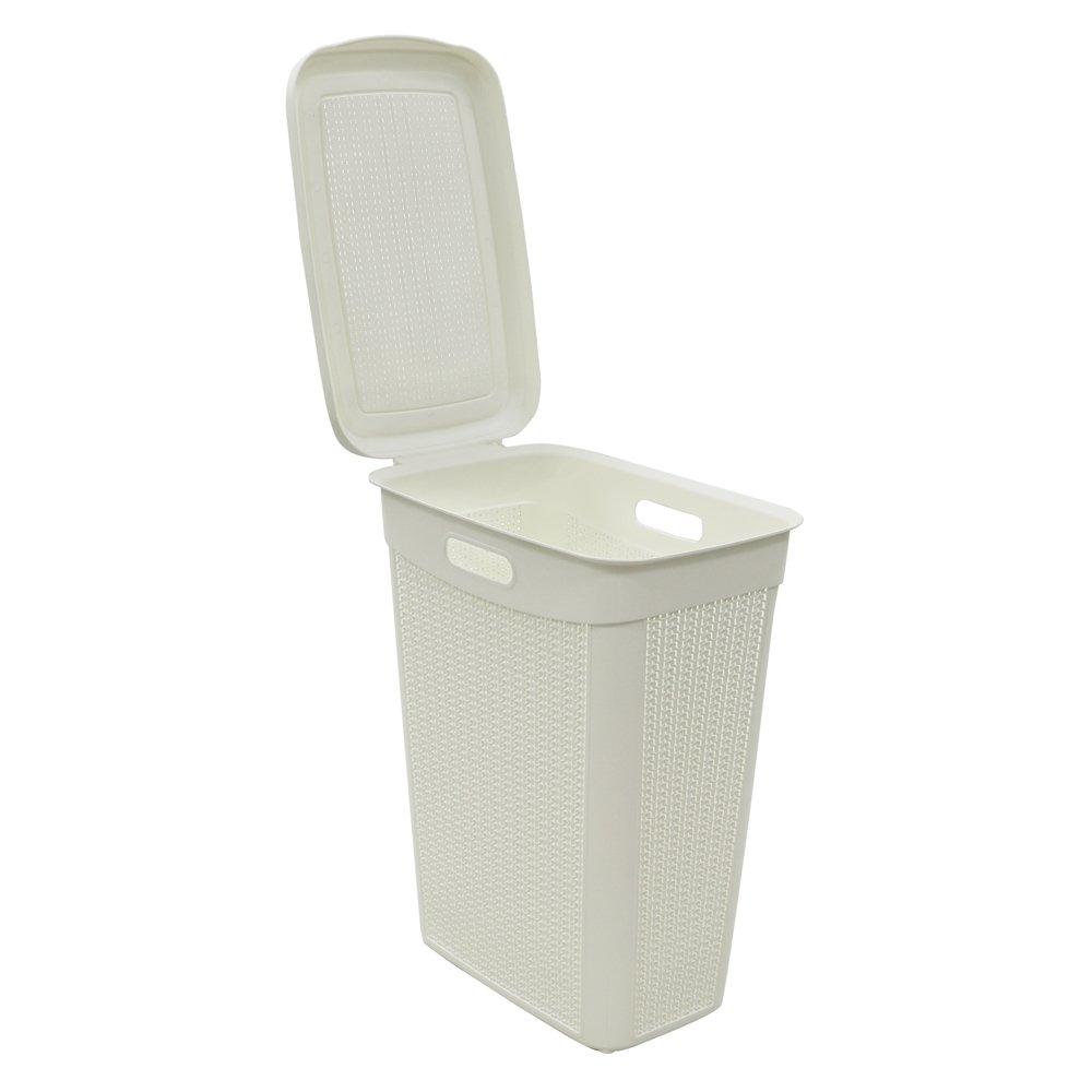 White - JVL - Loop 43L Slim Laundry Basket - 3