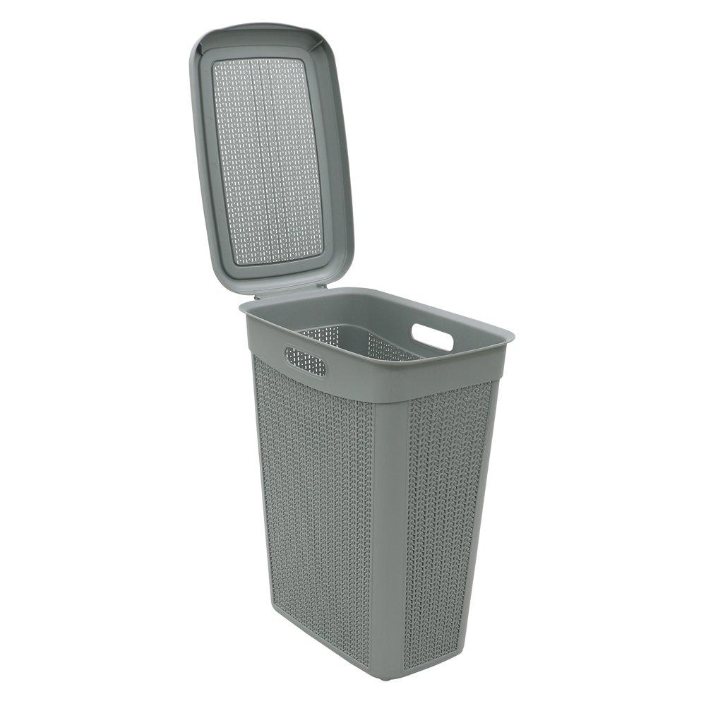 Grey - JVL - Loop 43L Slim Laundry Basket - 3