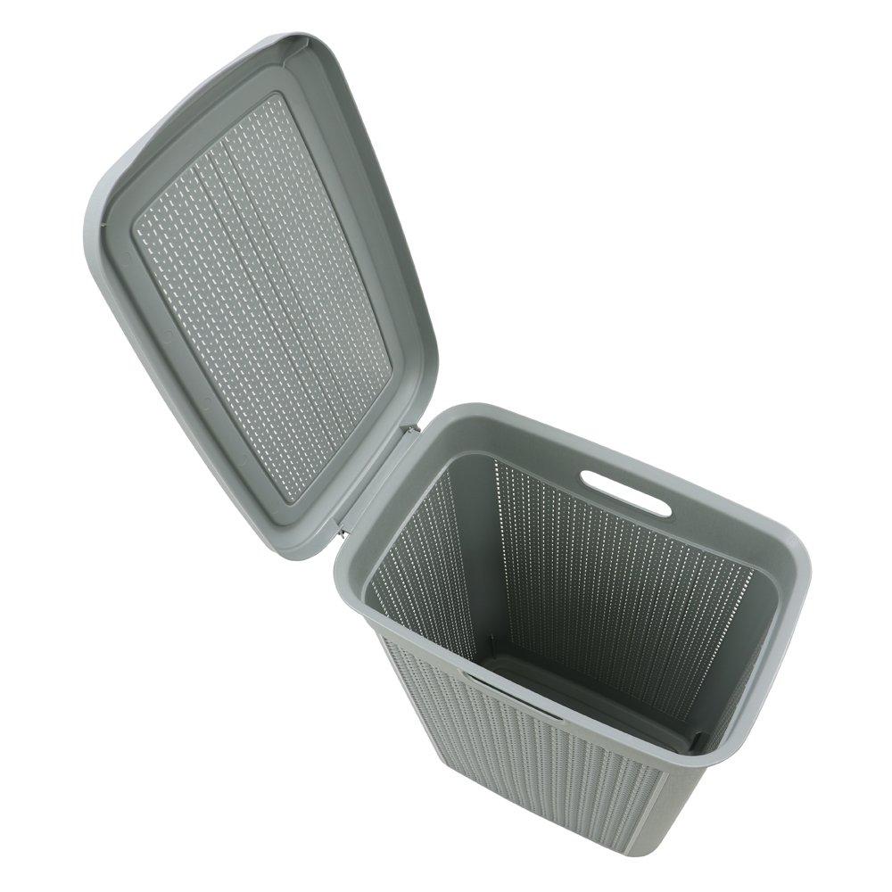 Grey - JVL - Loop 43L Slim Laundry Basket - 4