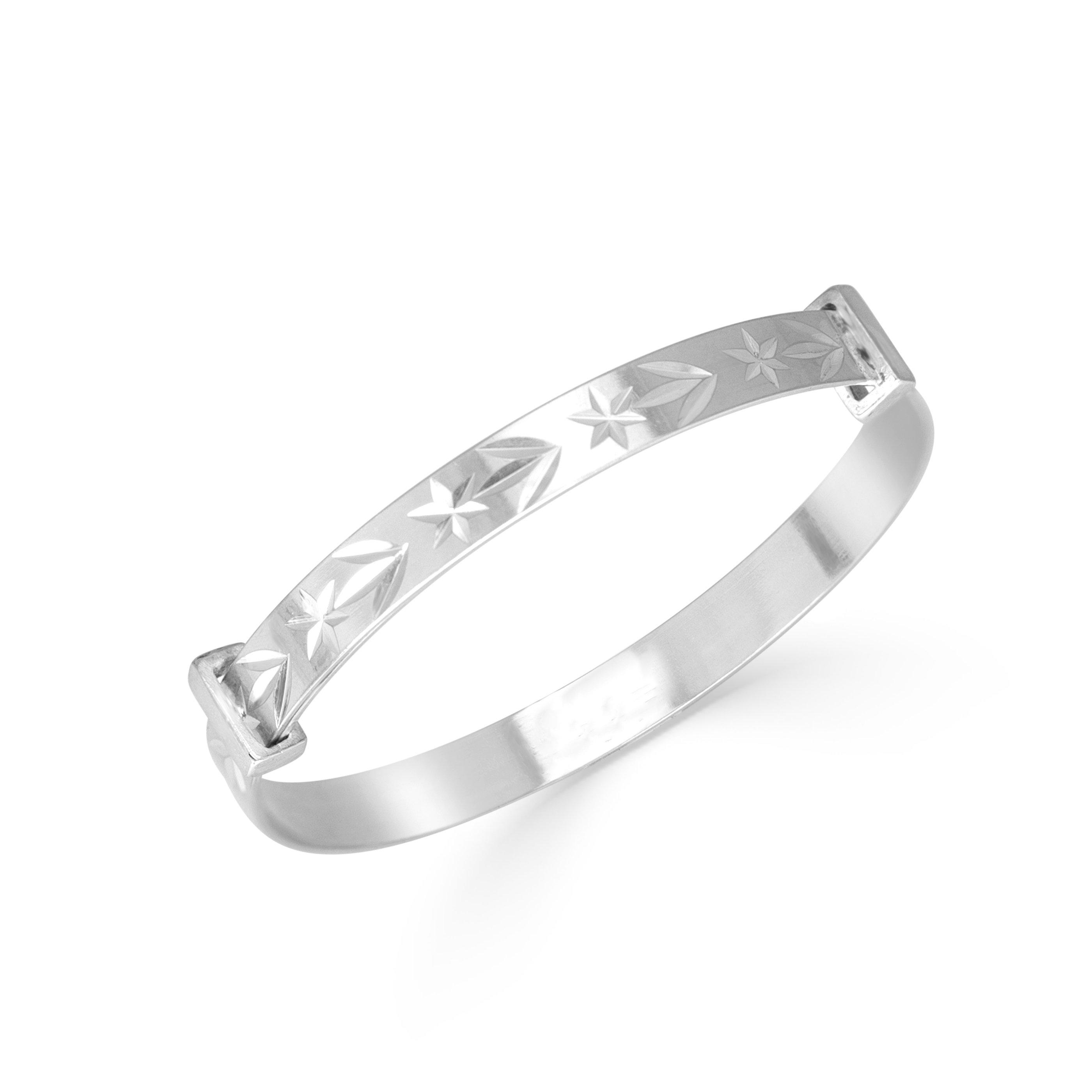 Espree  Newborn Childs Diamond Cut Star And Arrow Design Bangle - Silver