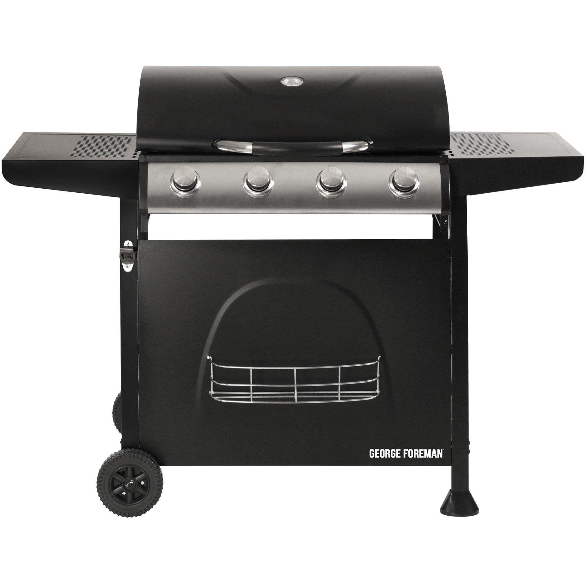 George Foreman GFGBBQ4B-N 4 Burner Gas BBQ Black