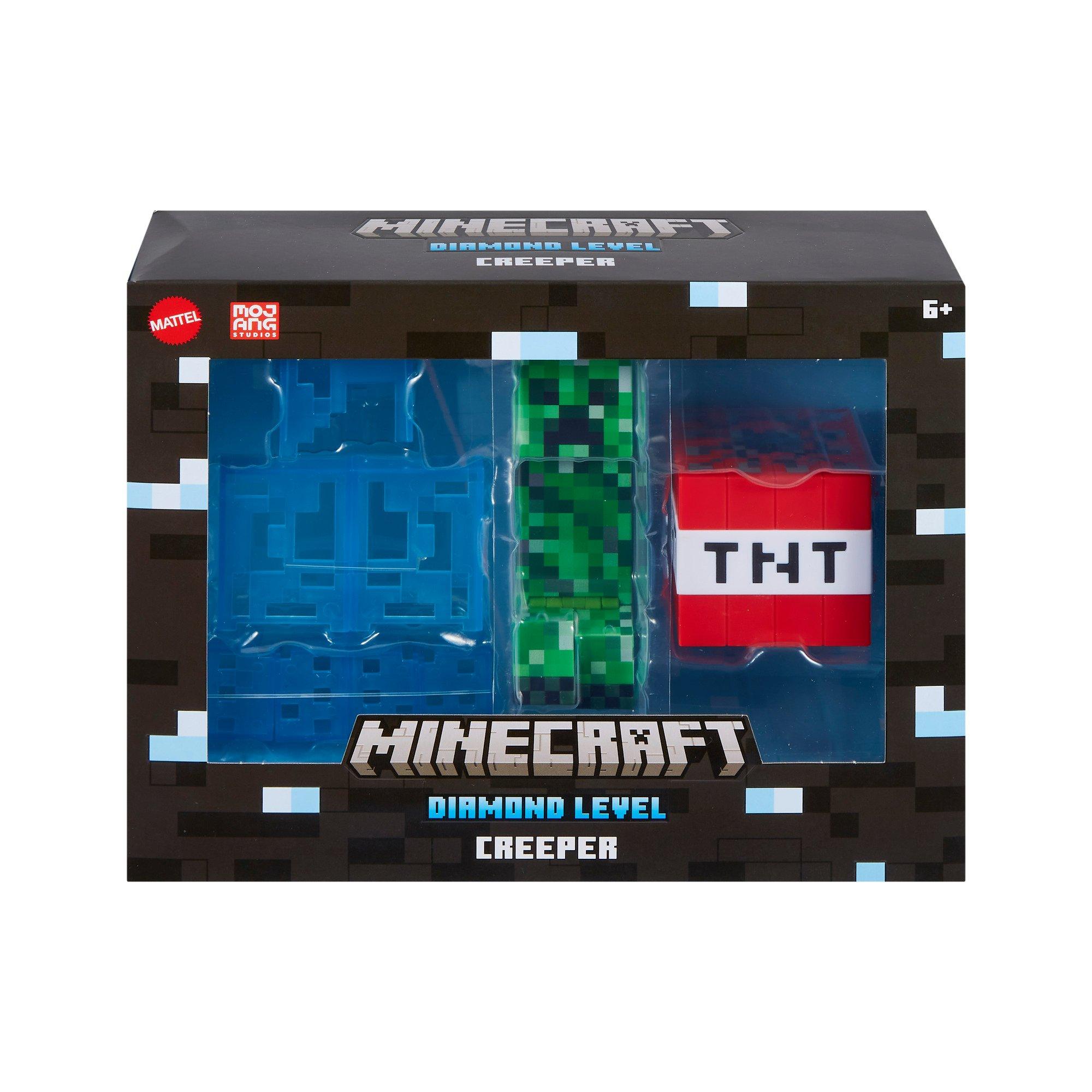Action Figure Minecraft Diamond Level - Enderman 14cm Con Accessori E Blocco Erba, Collezionabile Per Adulti HLN40