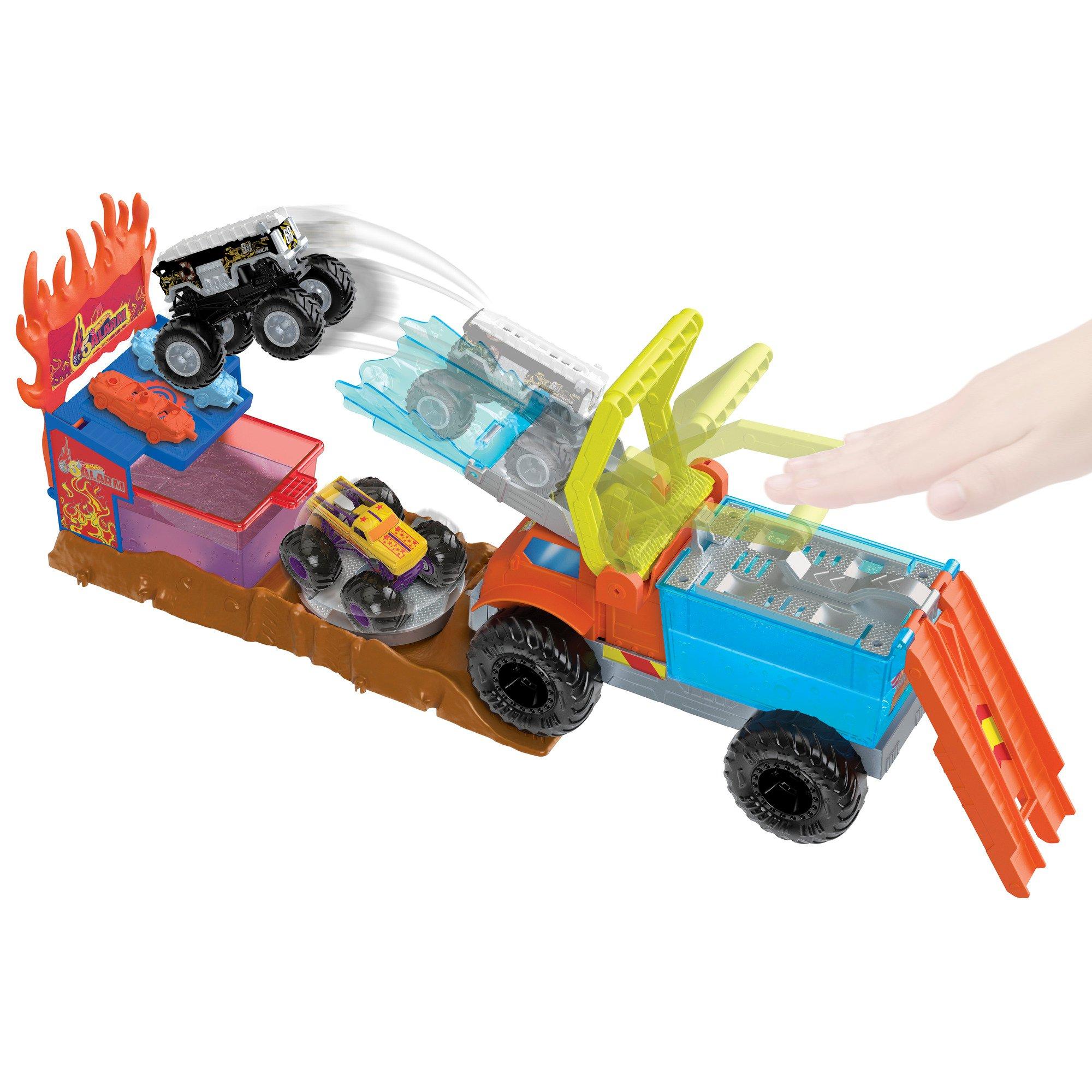 Multi Format An - Hot Wheels - Monster Trucks: Colour Shifters 5-Alarm Rescue Playset - 5